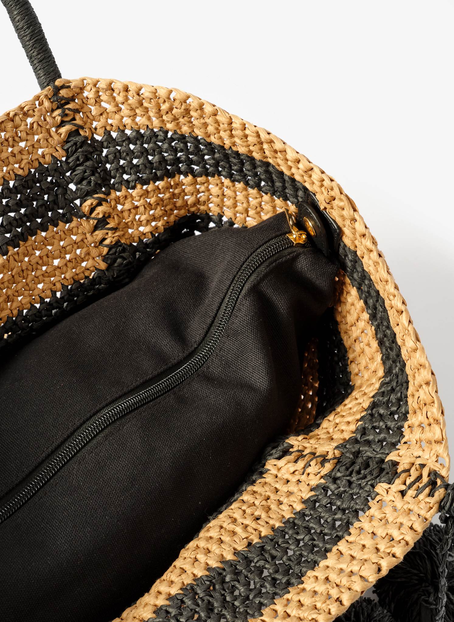 Blake Neutral Stripe Woven Tote Bag