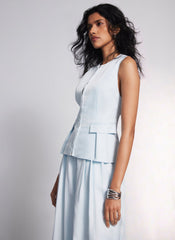 Blue Tie Back Waistcoat