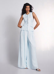 Blue Tie Back Waistcoat
