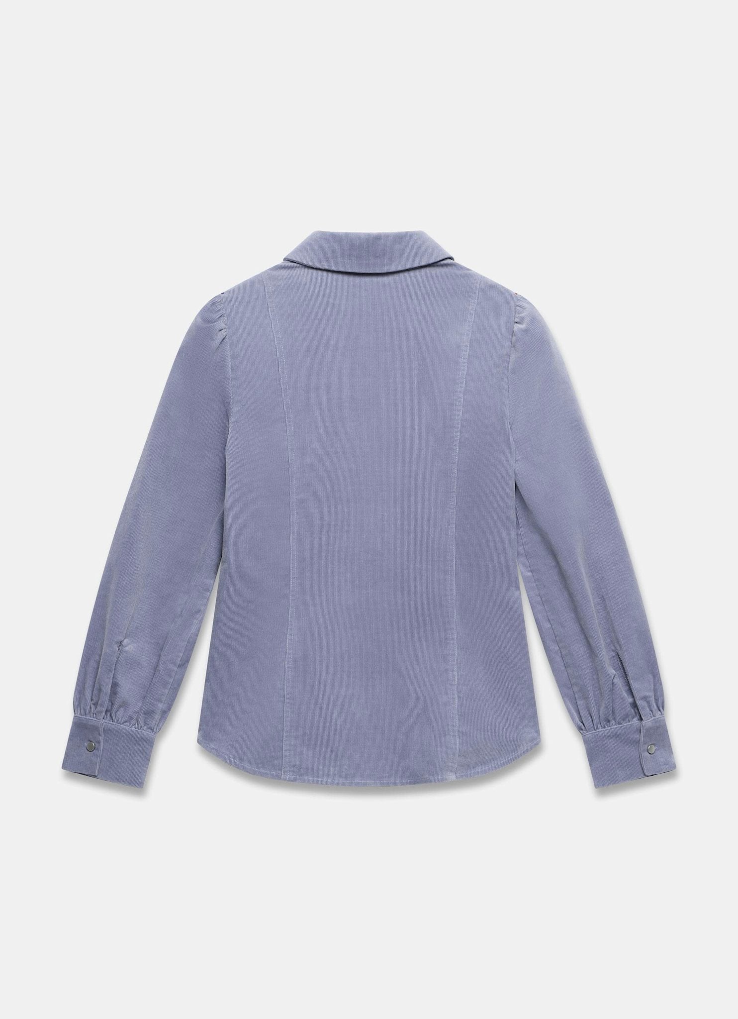 Blue Corduroy Zip Front Shirt