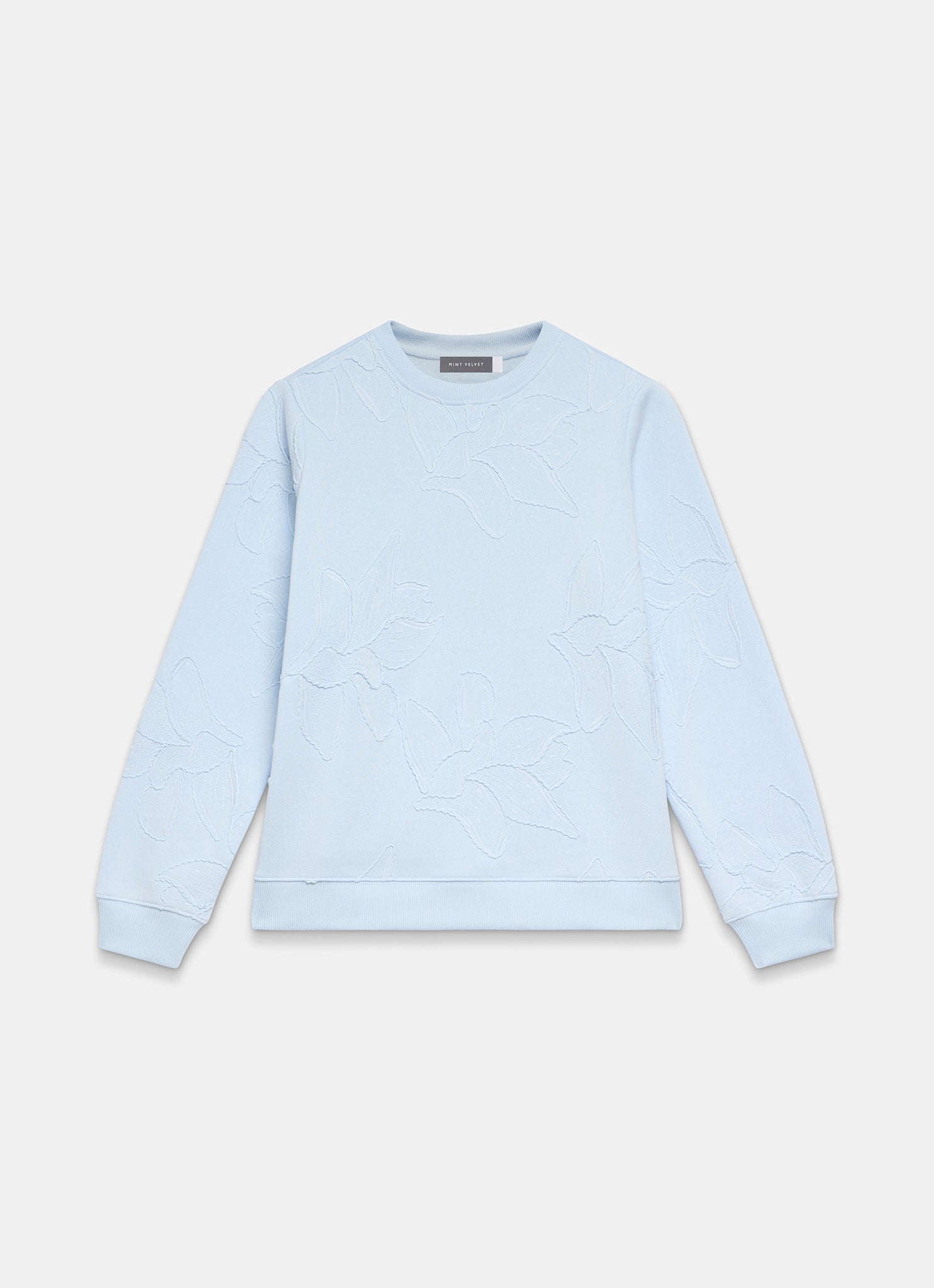 Blue Embroidered Sweatshirt