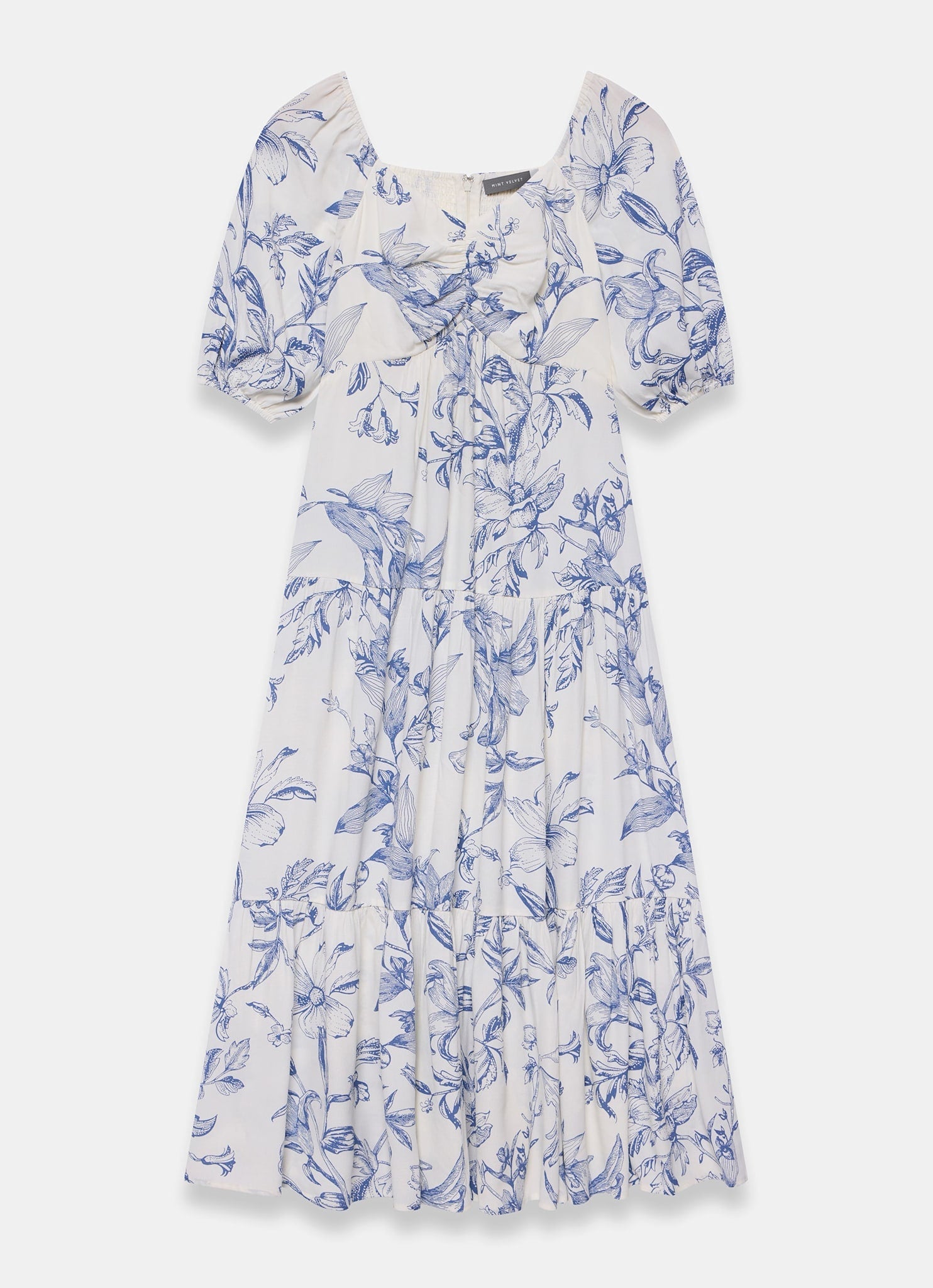 Blue Floral Print Maxi Dress