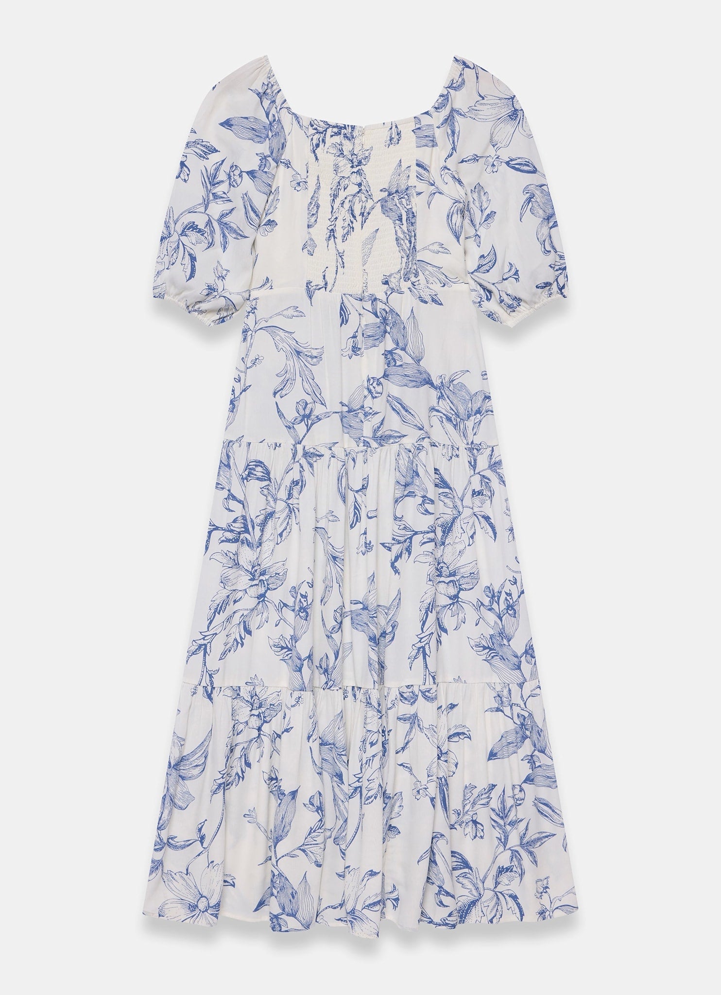 Blue Floral Print Maxi Dress