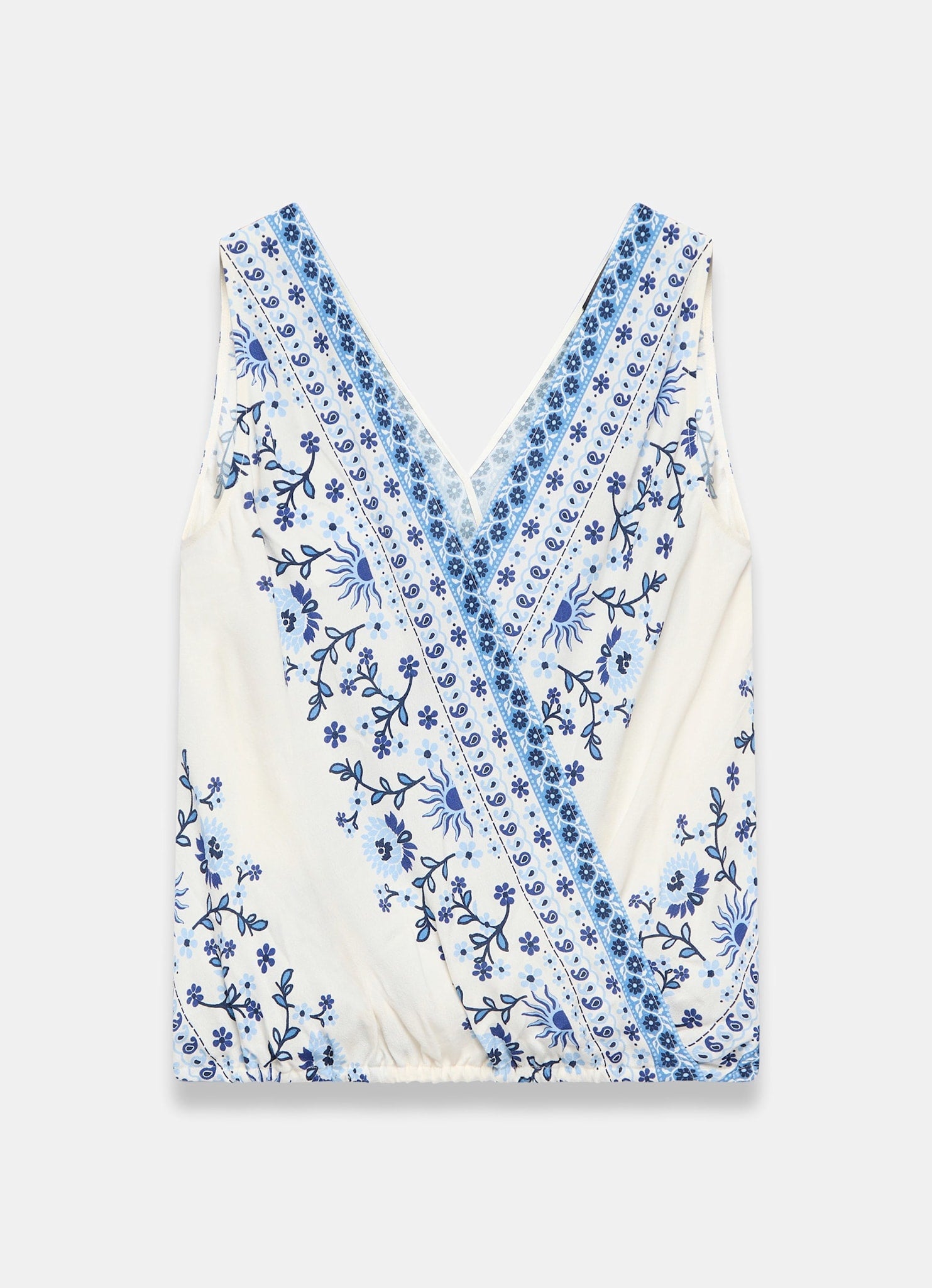 Blue Floral Print Top
