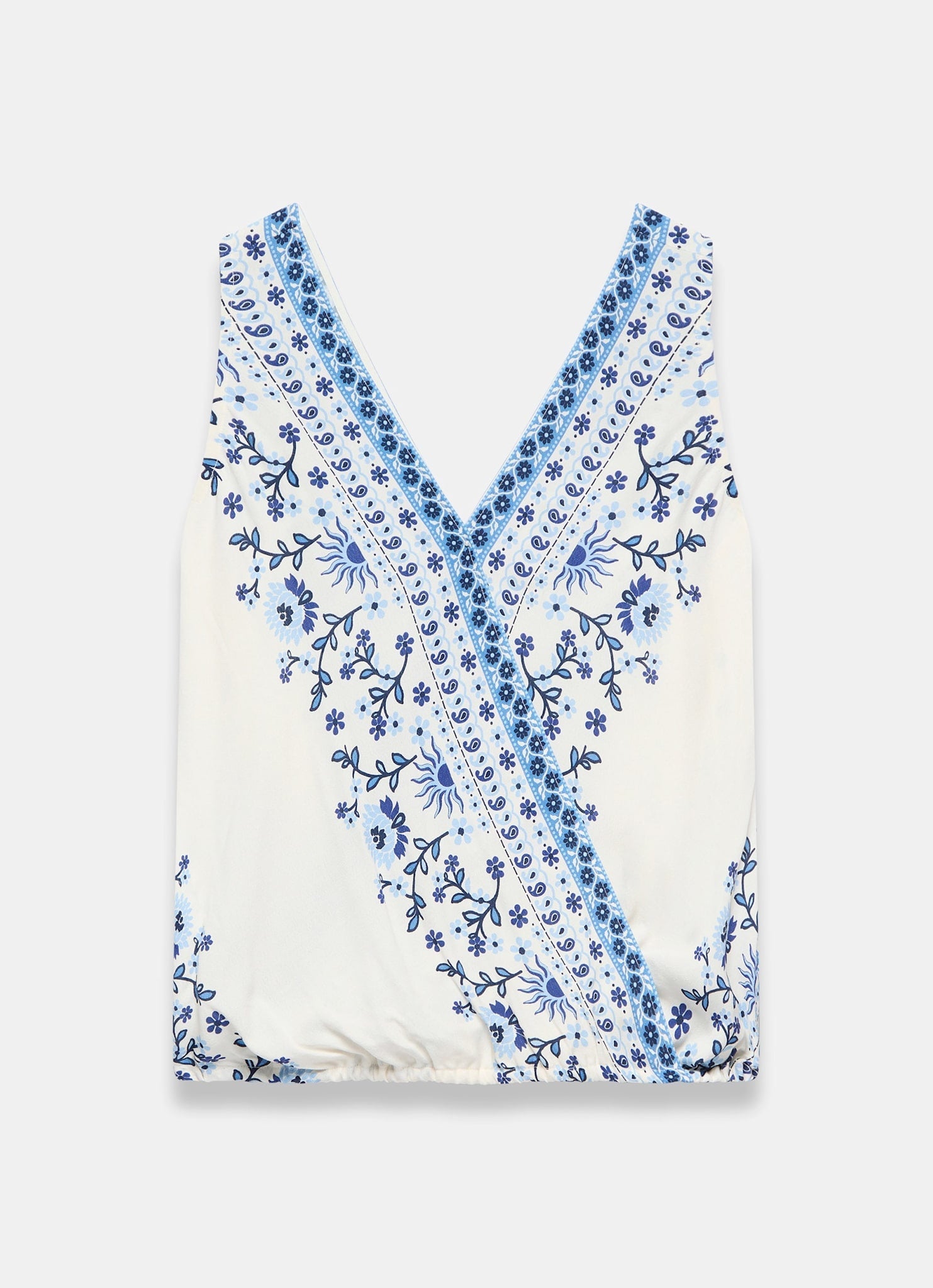 Blue Floral Print Top