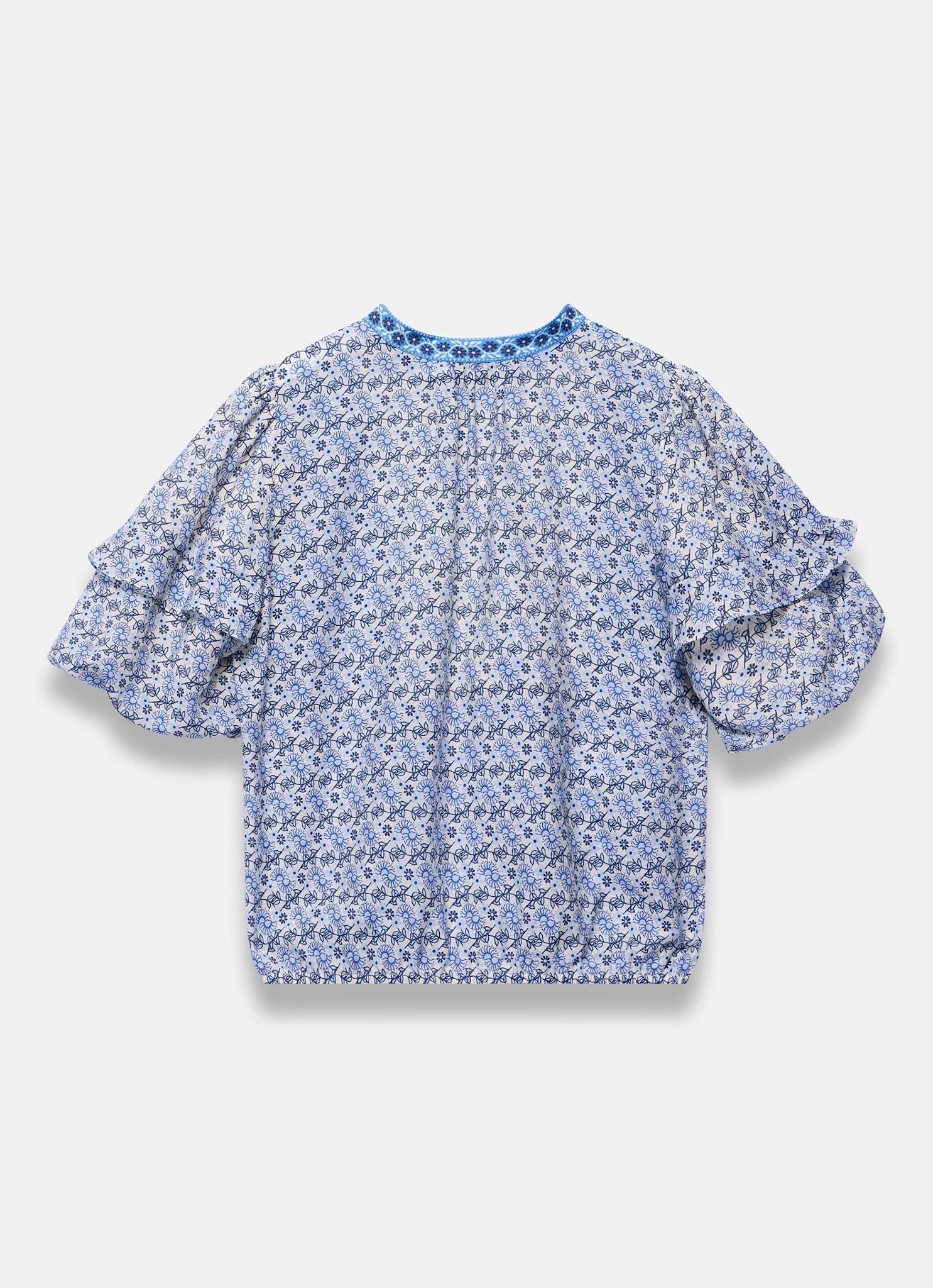 Blue Floral Print Blouse