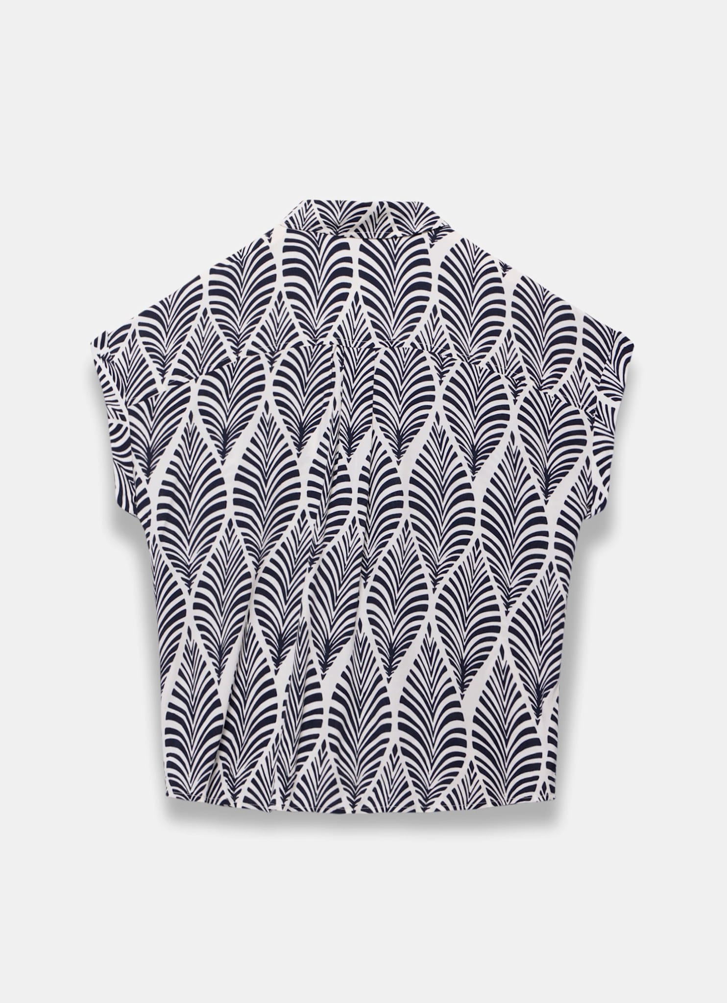 Navy Leaf Print Resort Shirt