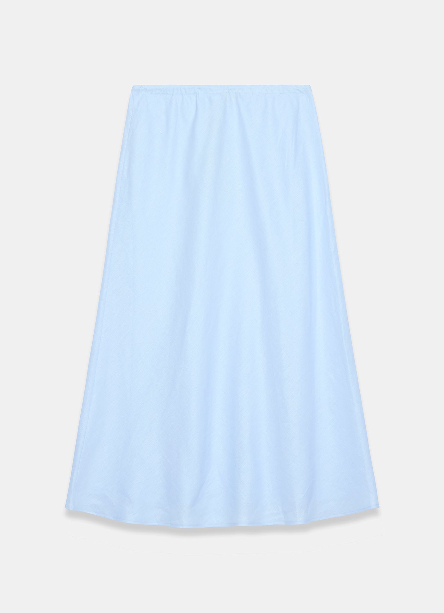 Pale Blue Linen Bias Midi Skirt