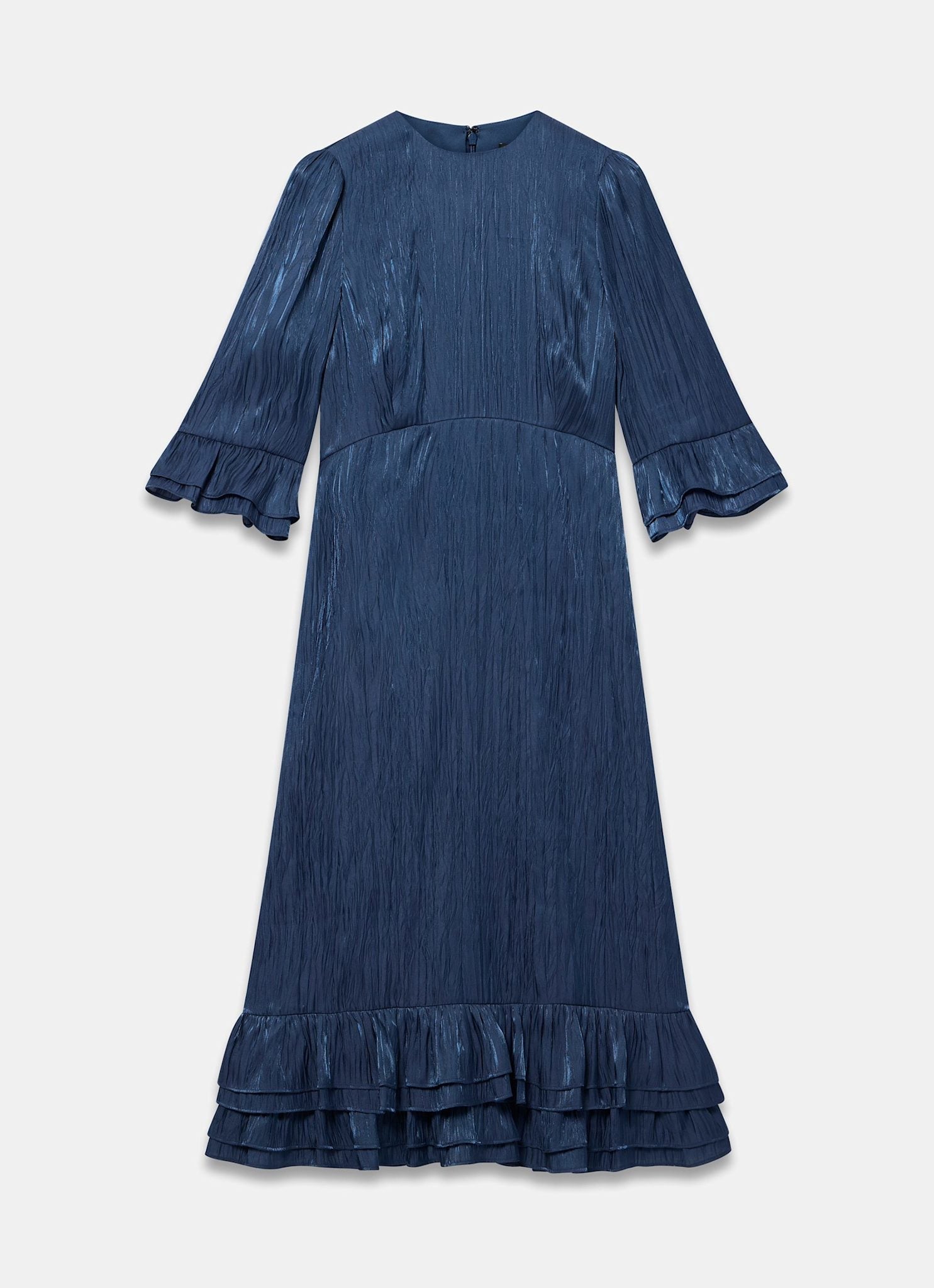 Navy Metallic Midi Dress