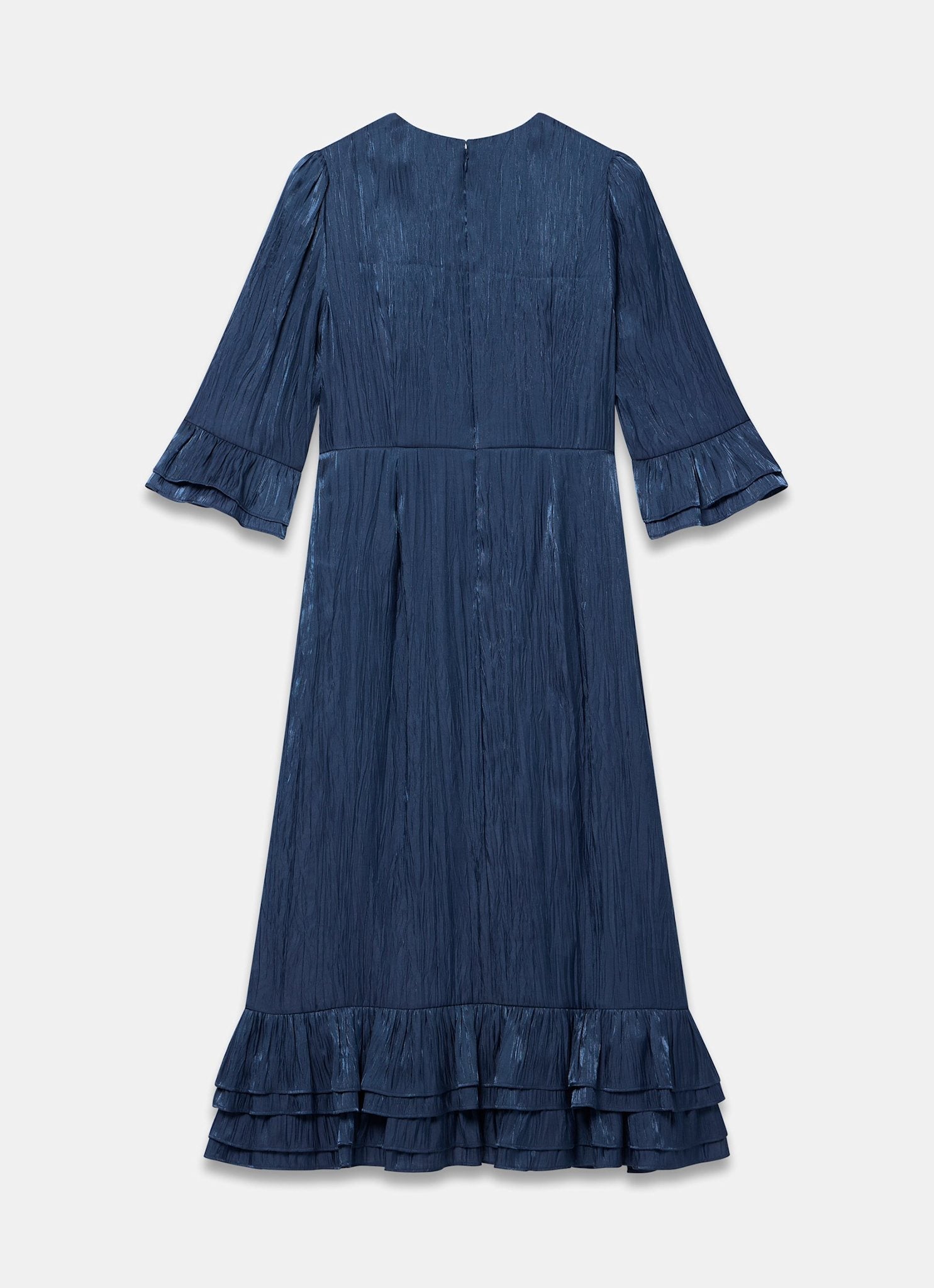 Navy Metallic Midi Dress