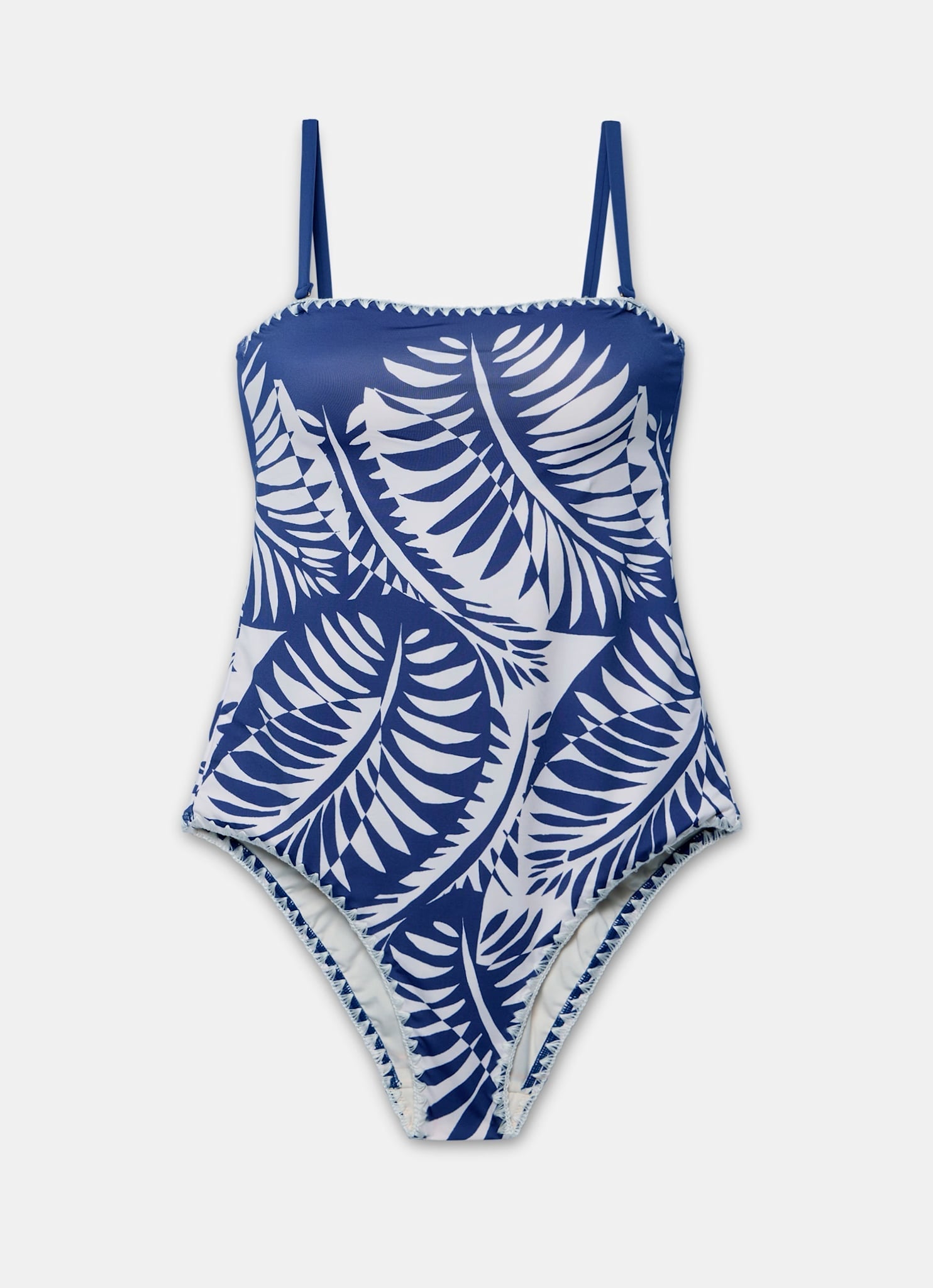 Blue Palm Print Swimsuit