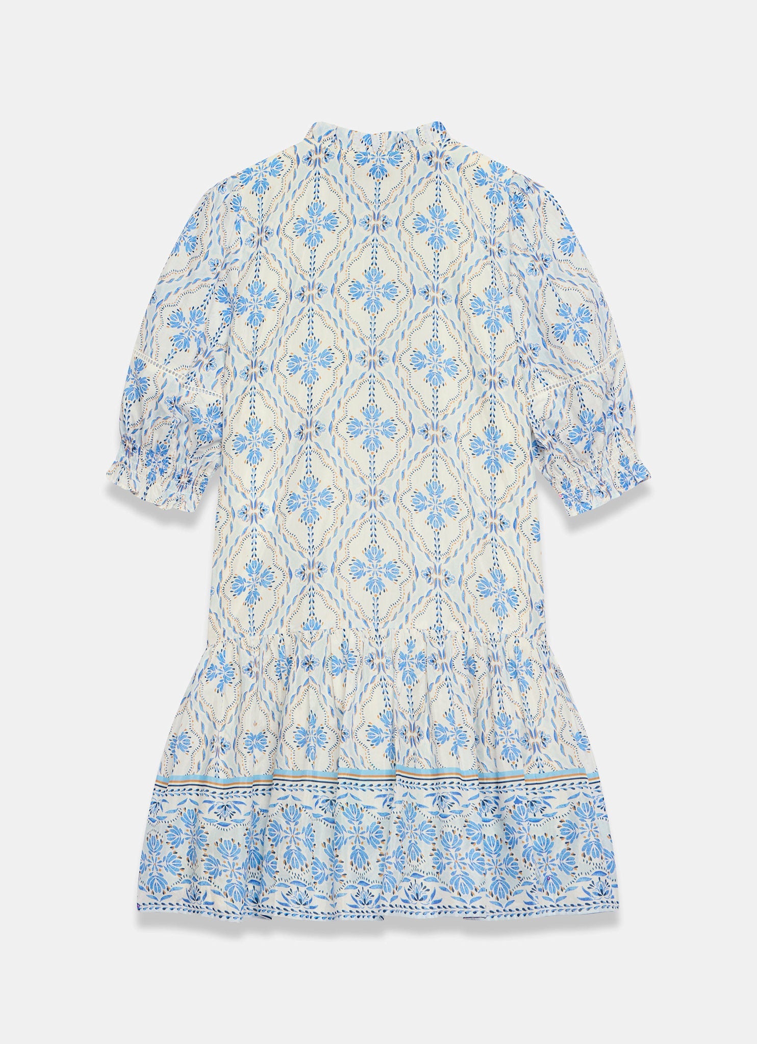 Blue Floral Print Mini Dress