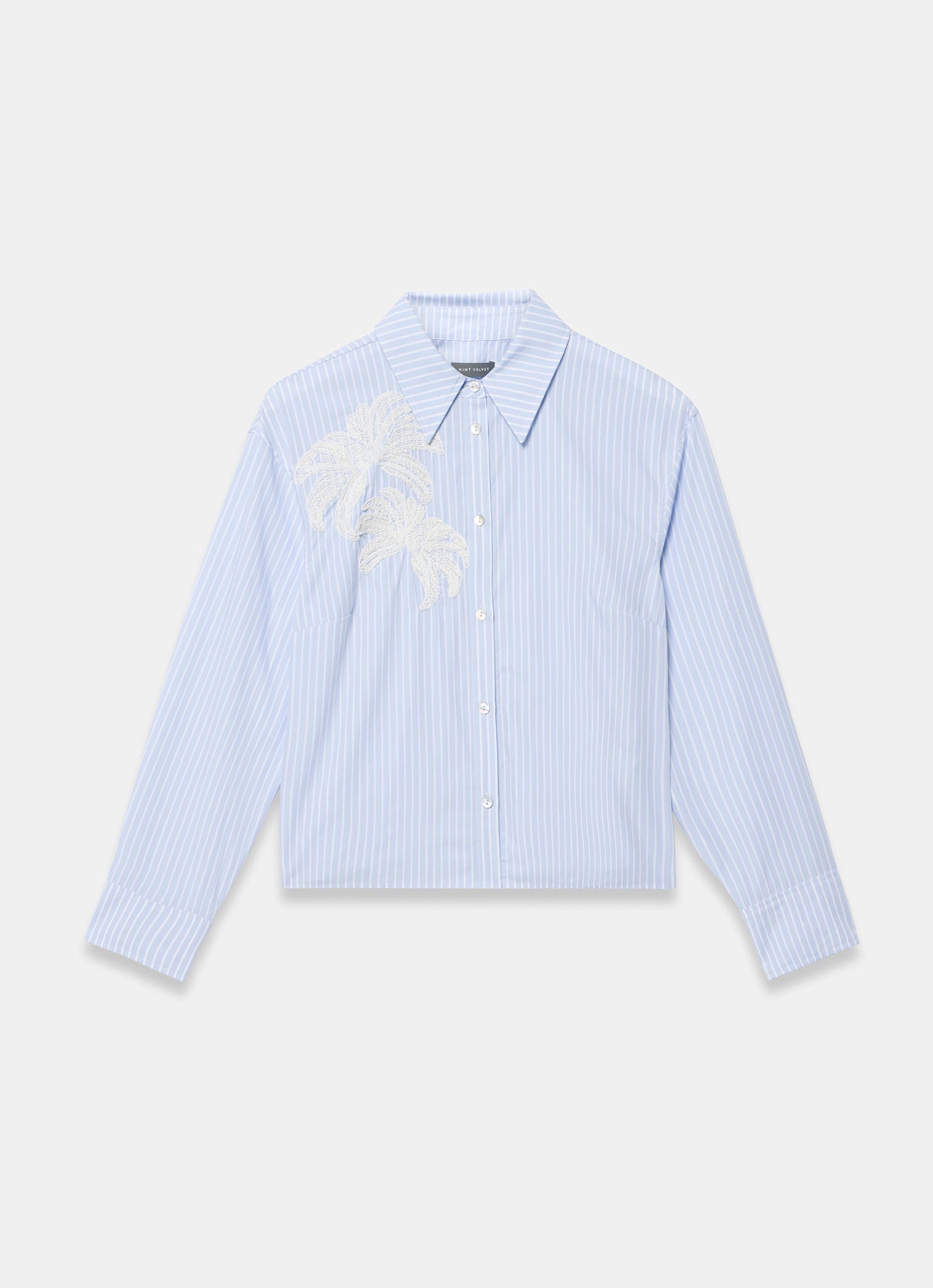 Blue Stripe Embroidered Shirt