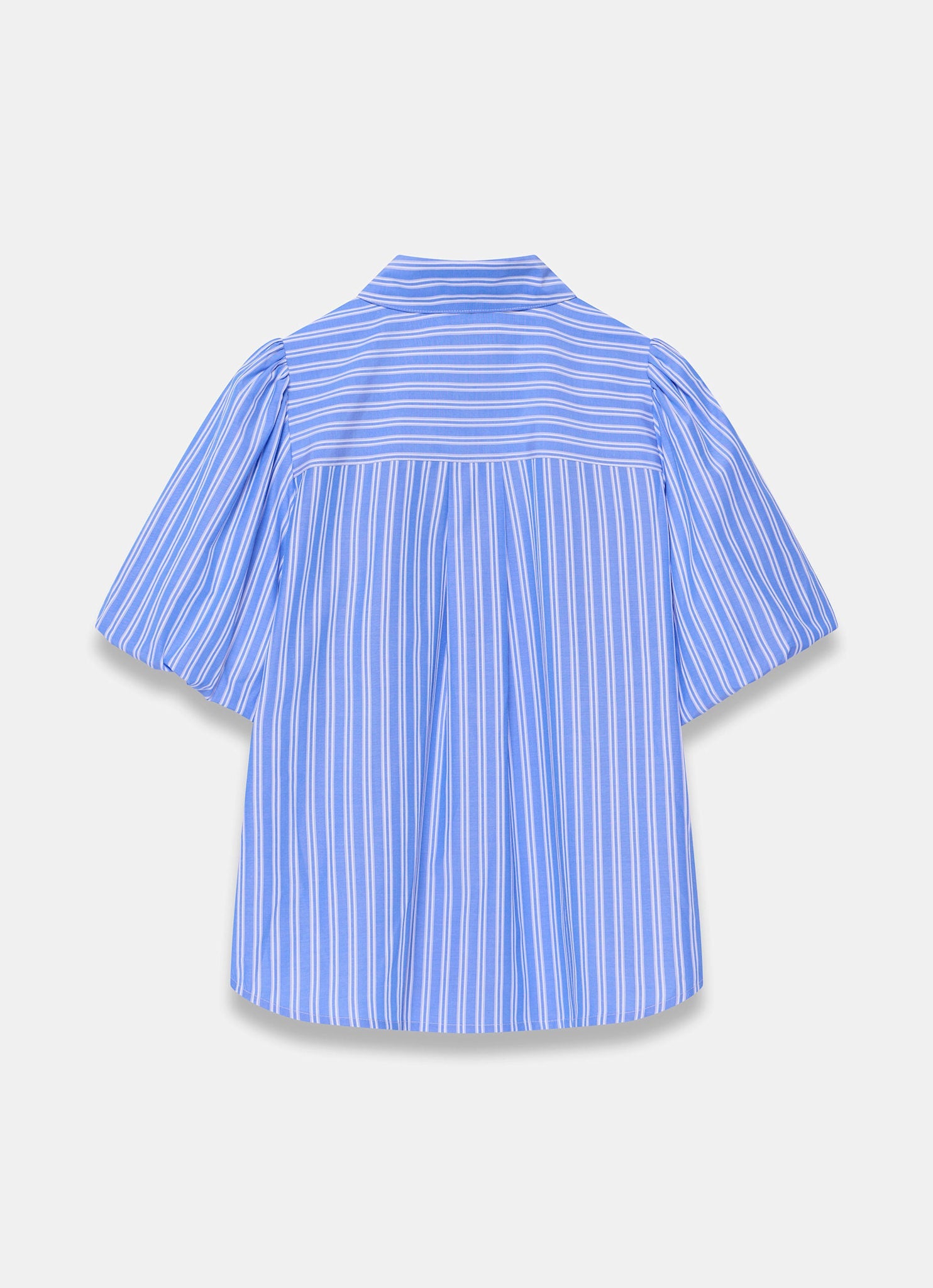 Blue Cotton Blend Striped Shirt