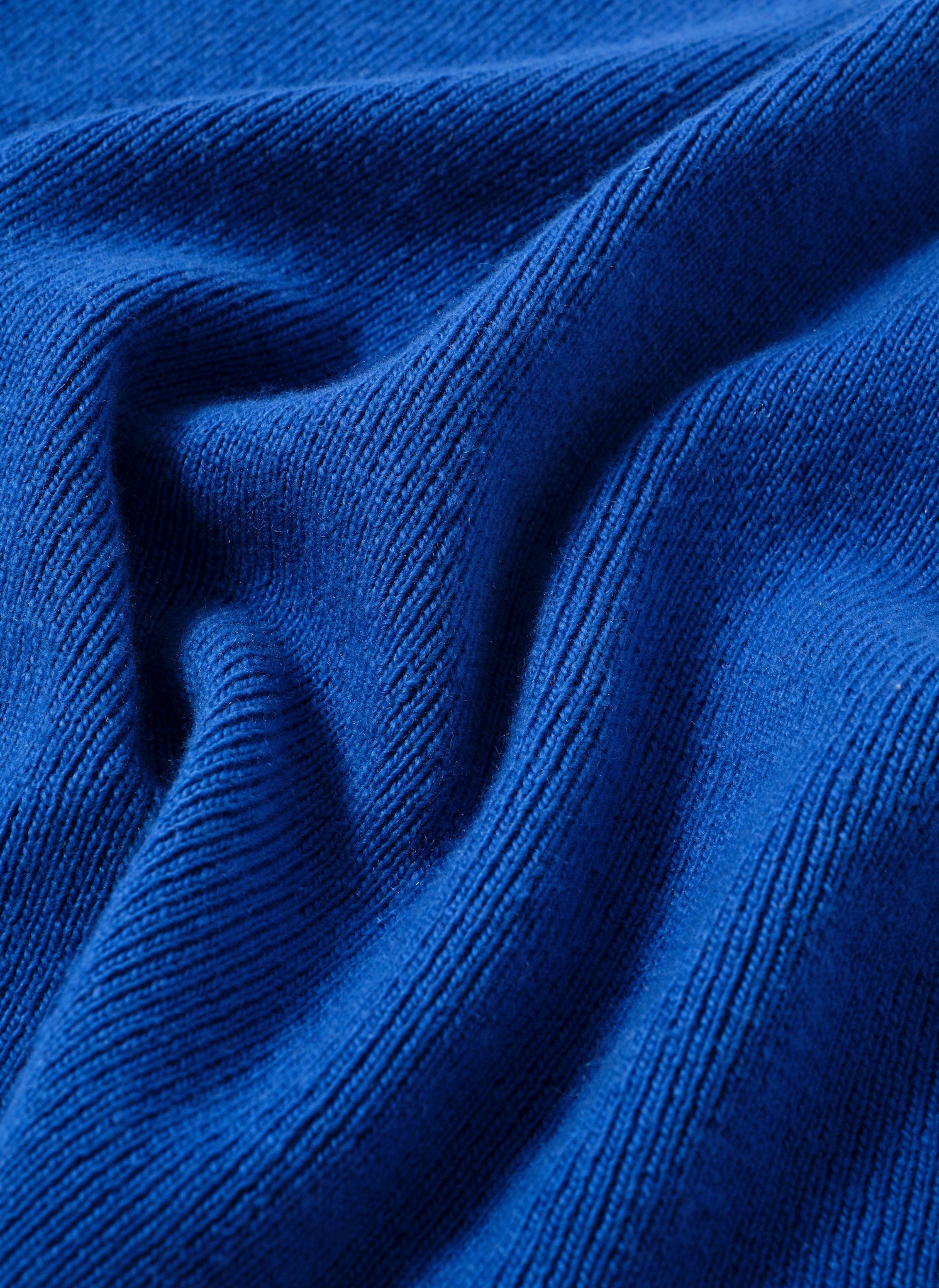 Blue Cotton Blend Triangle Knit Scarf