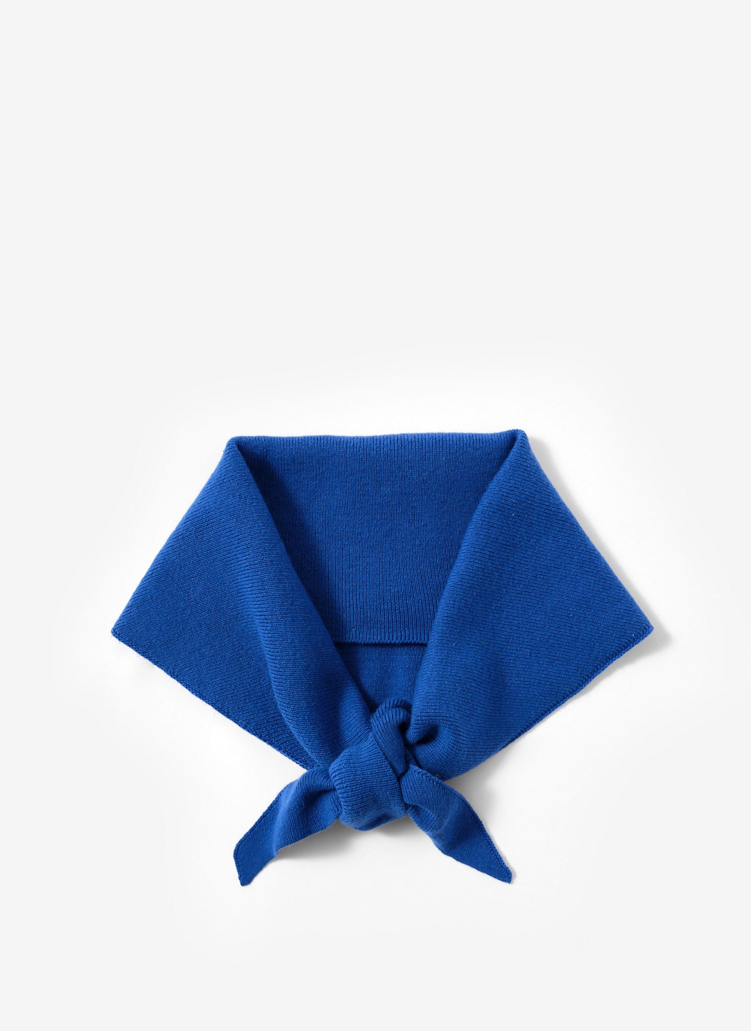 Blue Cotton Blend Triangle Knit Scarf