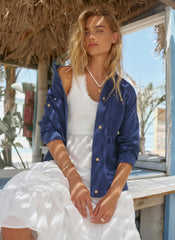 Blue Washed Cotton Utility Shacket