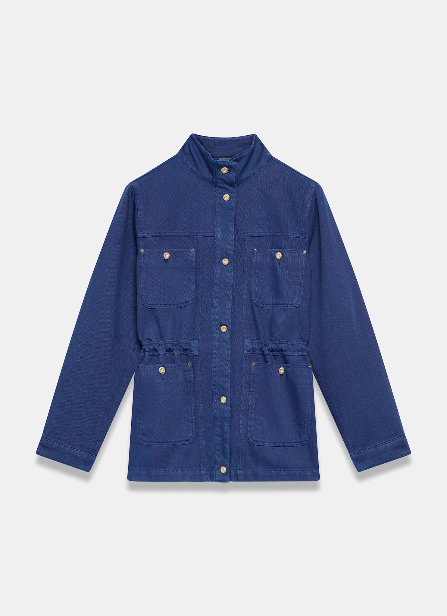 Blue Washed Cotton Utility Shacket