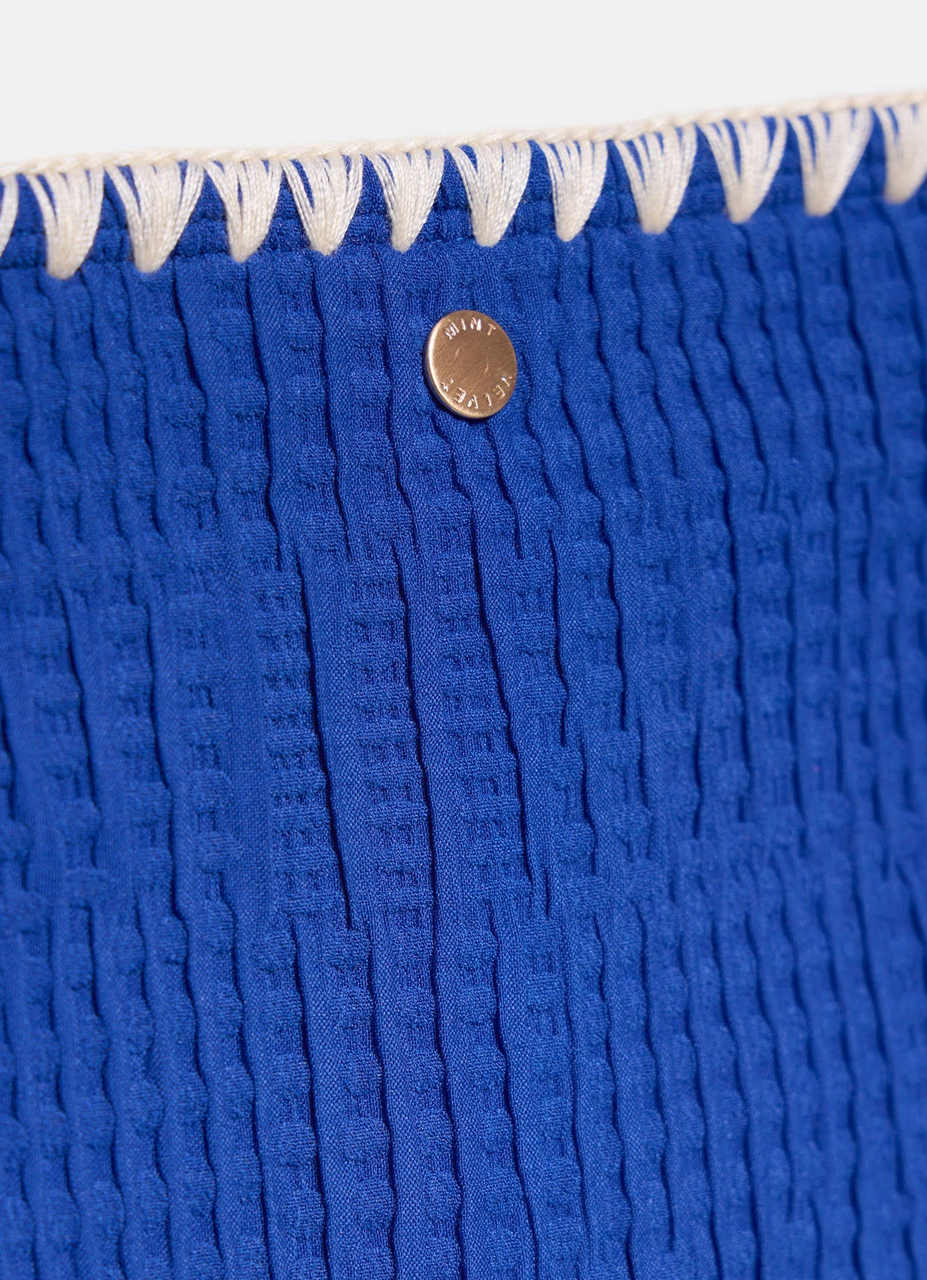 Blue Whipstitch Waffle Bikini Bottoms