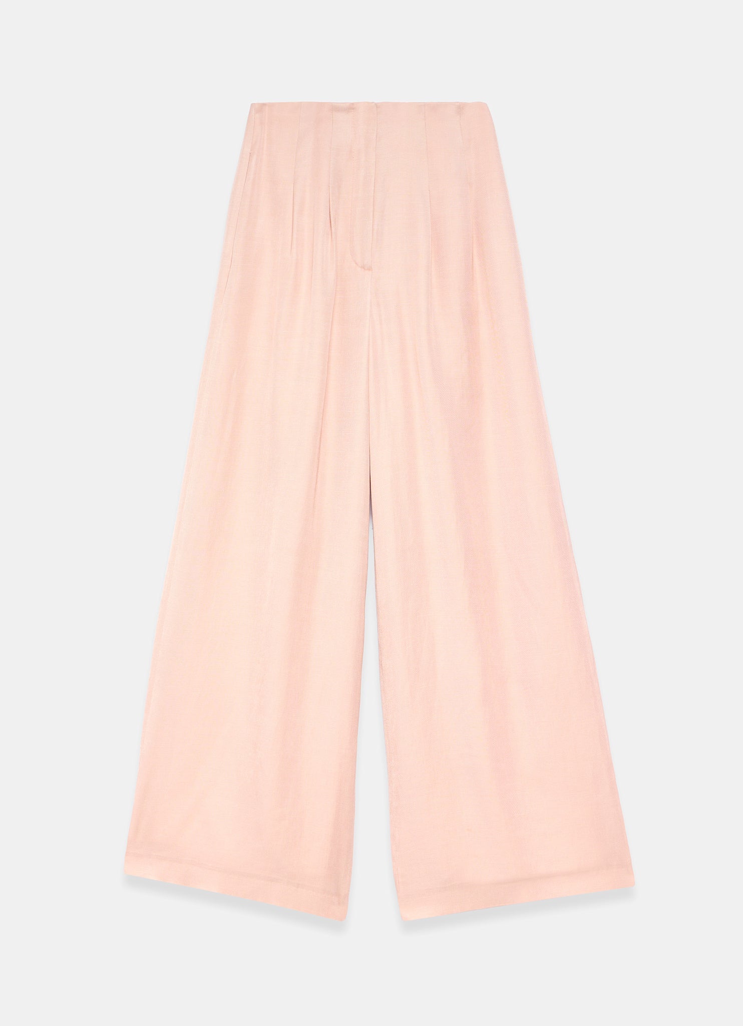 Pink Pleat Detail Wide Leg Trousers