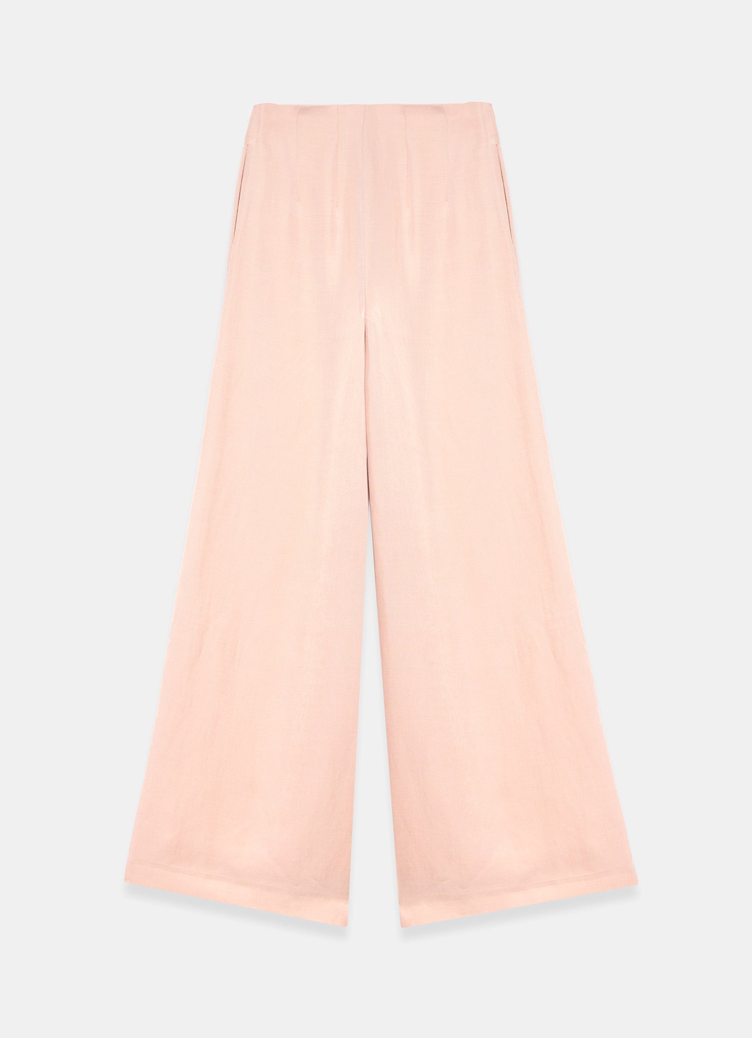 Pink Pleat Detail Wide Leg Trousers
