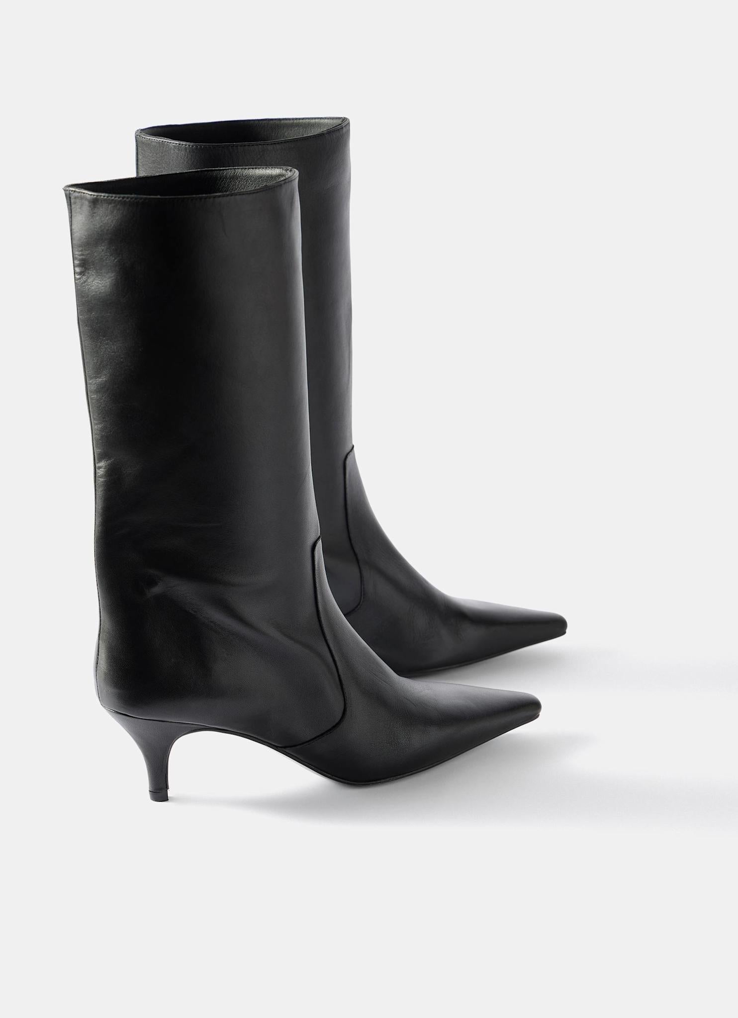 Bode Black Leather Calf Boots