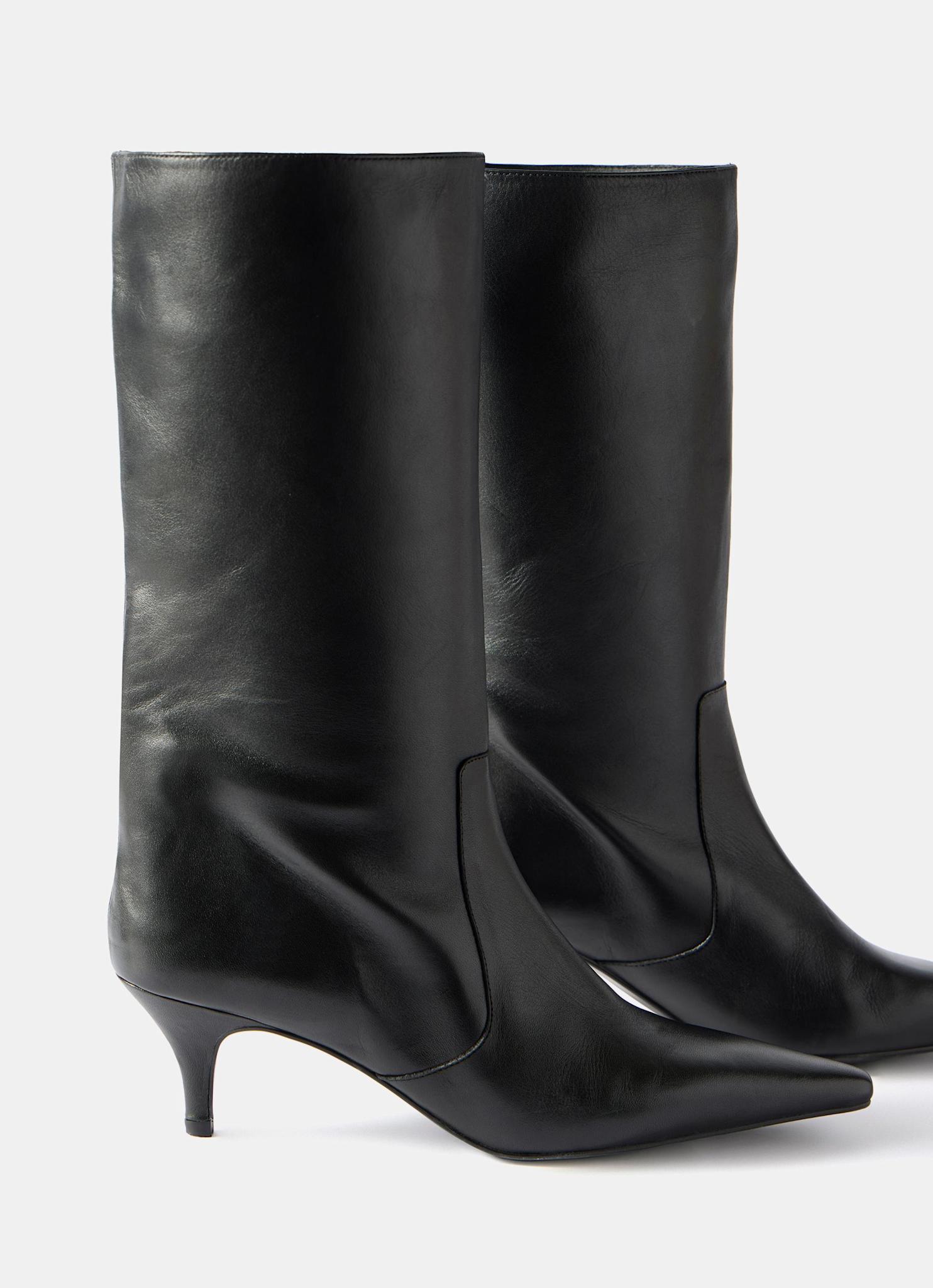Bode Black Leather Calf Boots