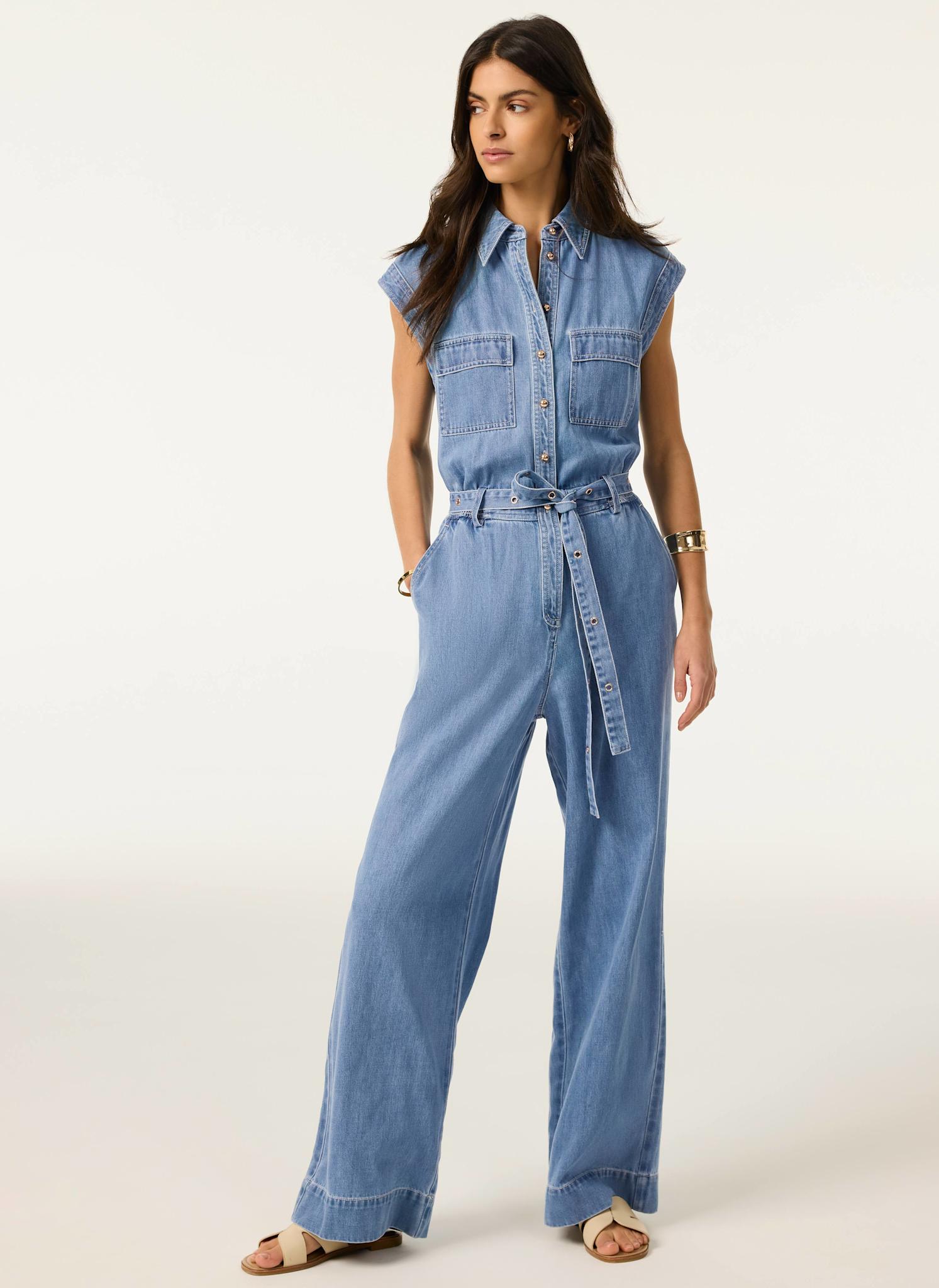 Mid Indigo Denim Jumpsuit