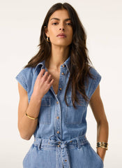 Mid Indigo Denim Jumpsuit