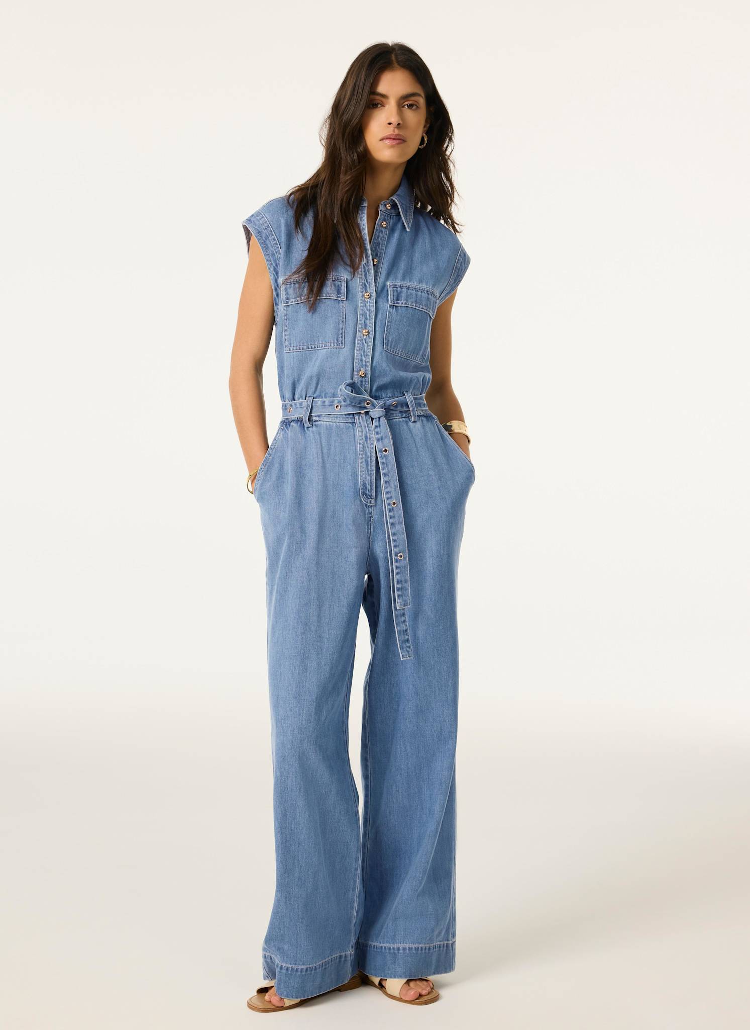Mid Indigo Denim Jumpsuit