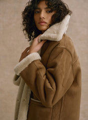 Tan Reversible Aviator Jacket