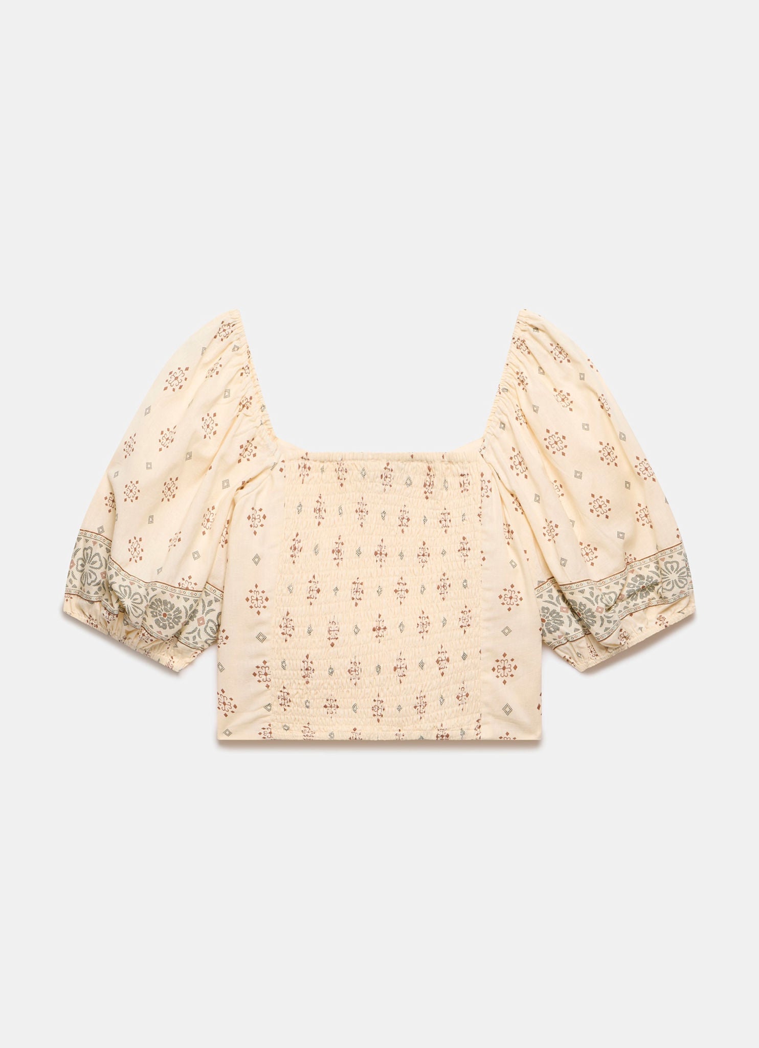 Neutral Print Cropped Top