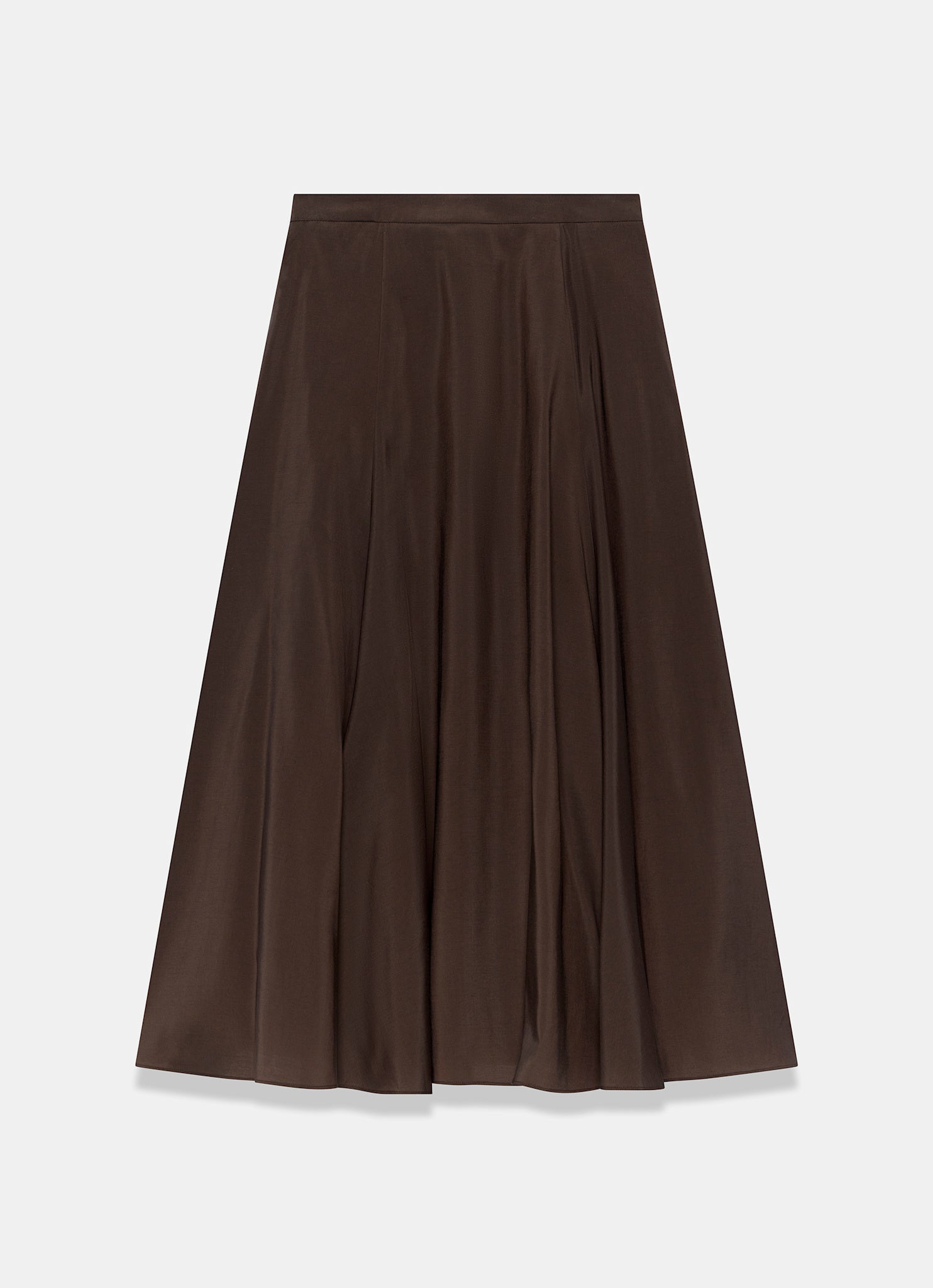Brown A Line Midi Skirt