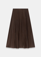 Brown A Line Midi Skirt