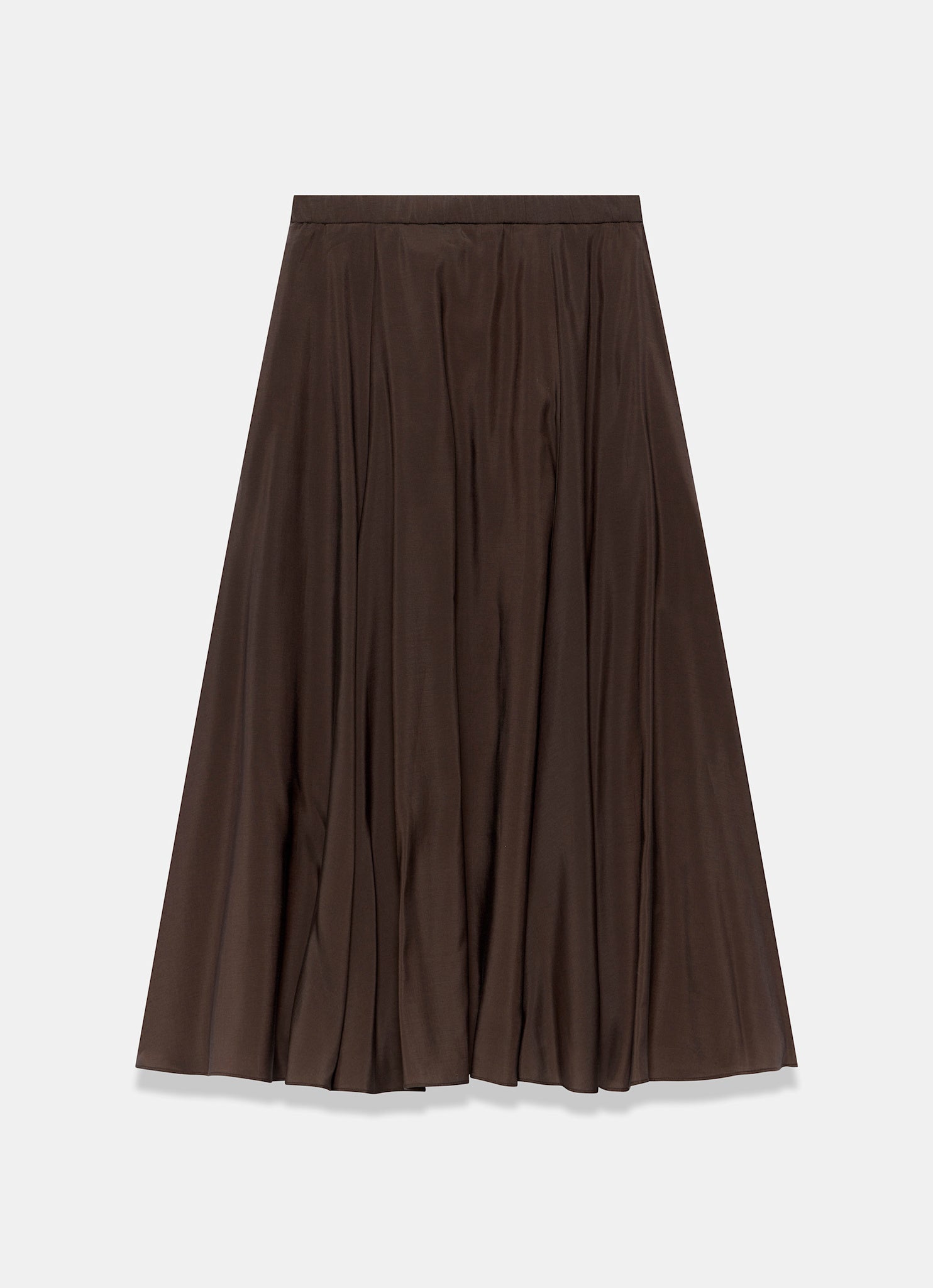 Brown A Line Midi Skirt