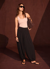 Brown Jersey Balloon Trousers