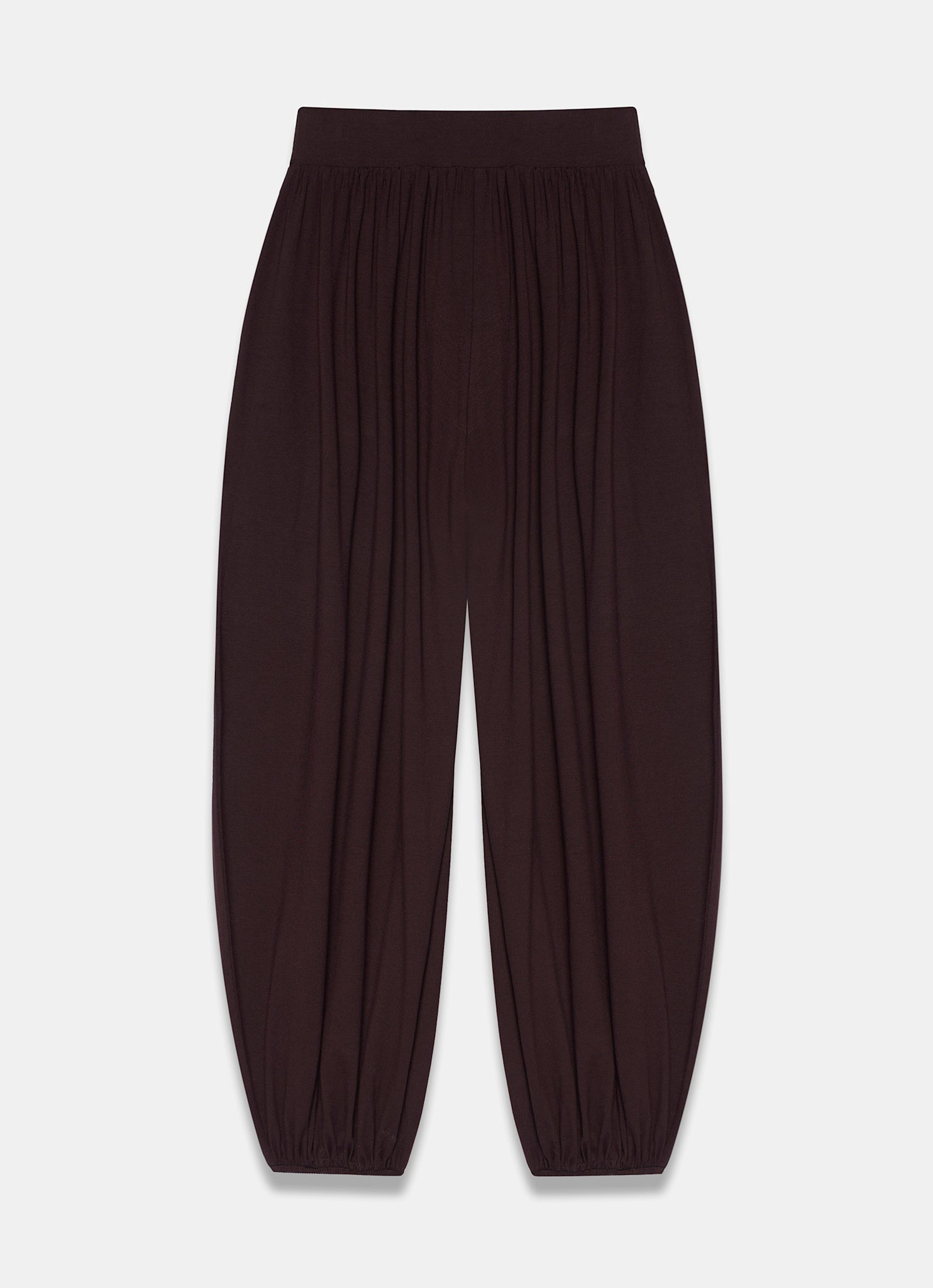 Brown Jersey Balloon Trousers