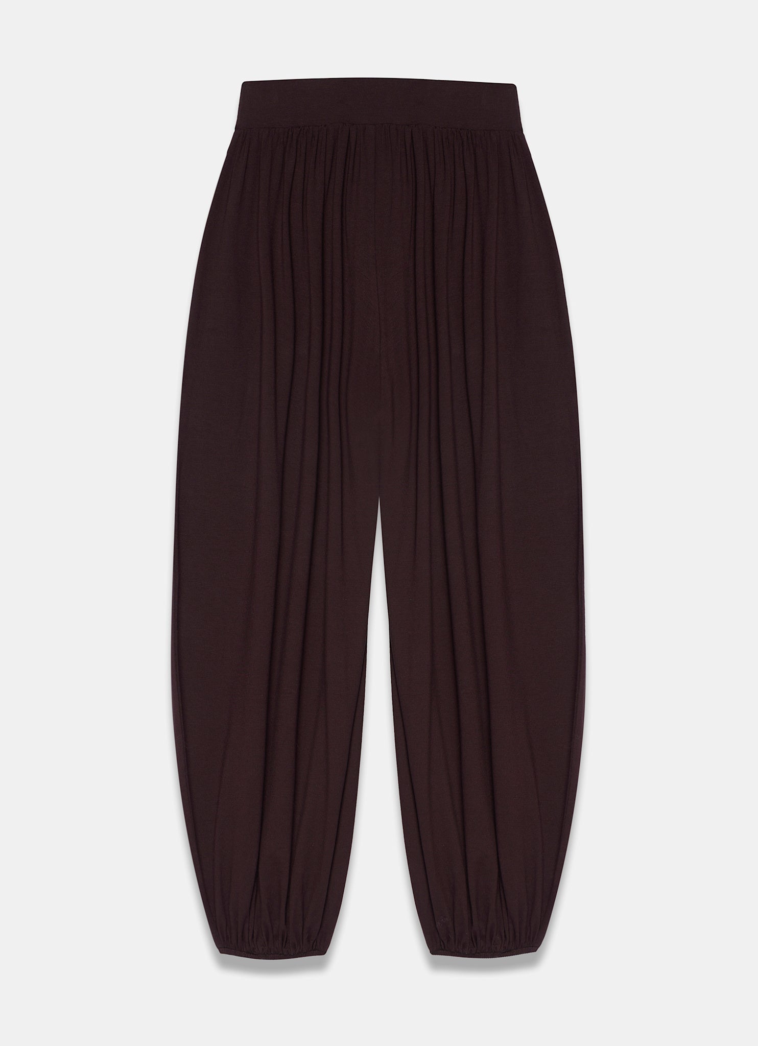 Brown Jersey Balloon Trousers