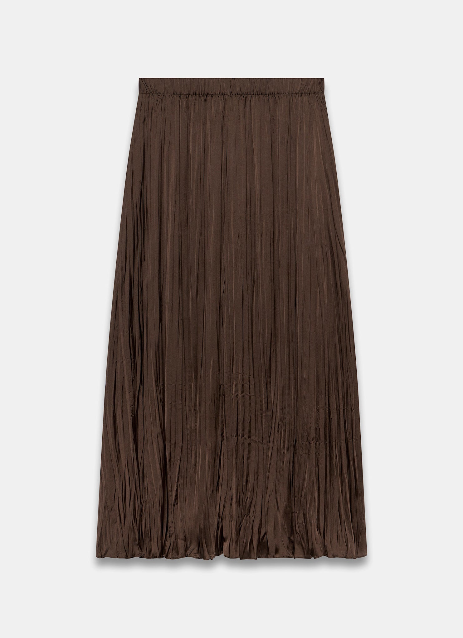 Brown Crinkle Maxi Skirt