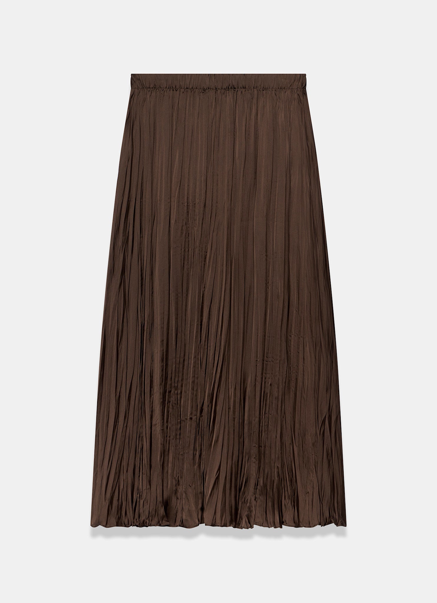Brown Crinkle Maxi Skirt