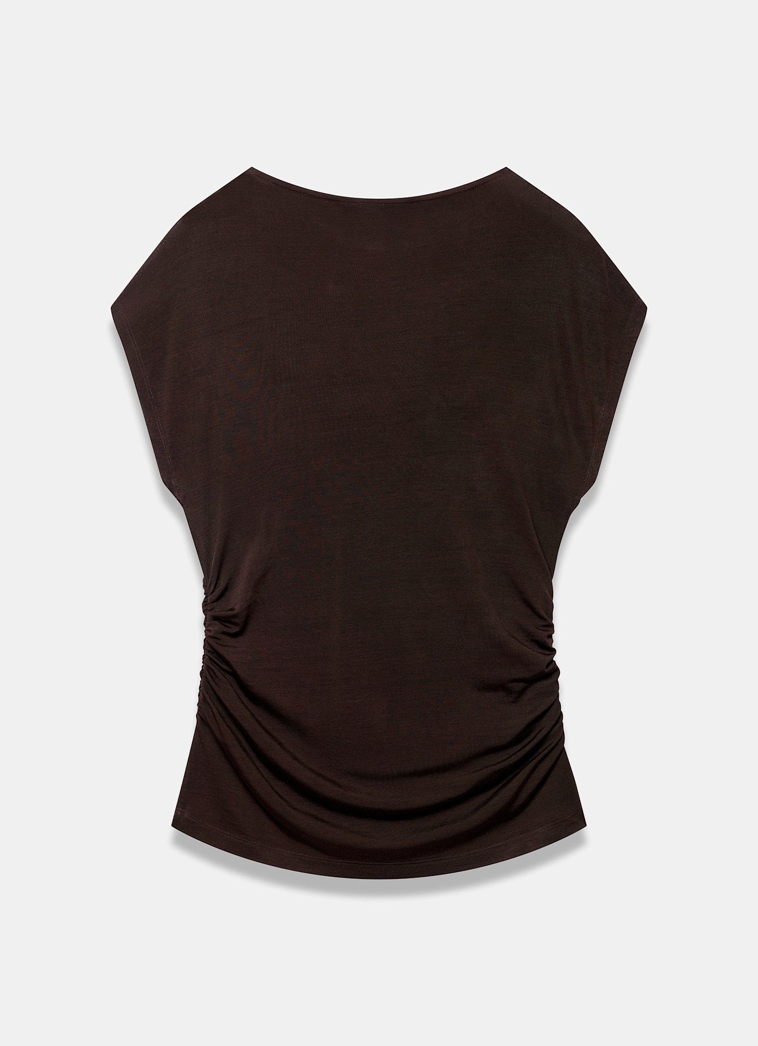 Dark Brown Layered Drape Top