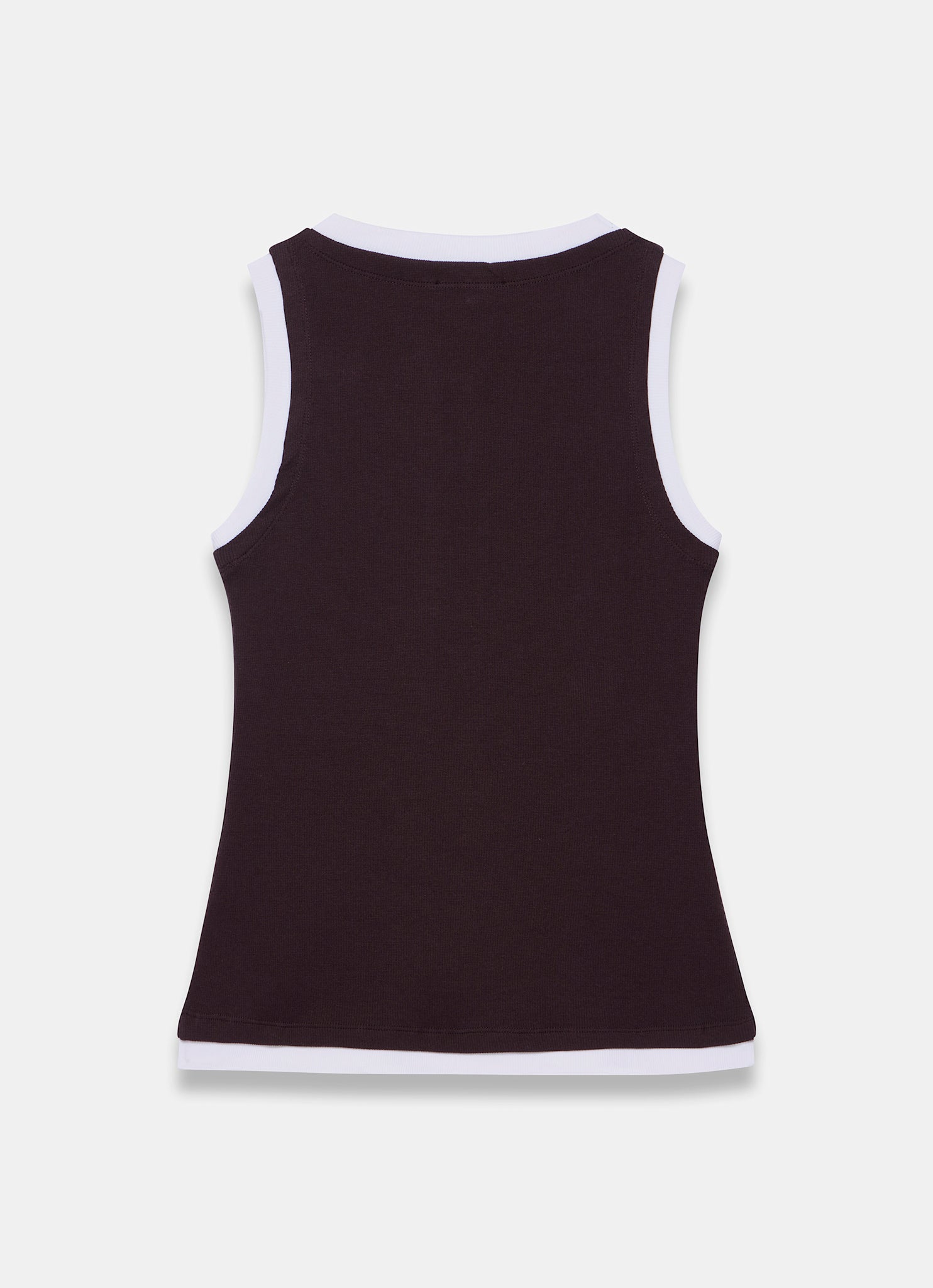 Brown Cotton Blend Sleeveless Top
