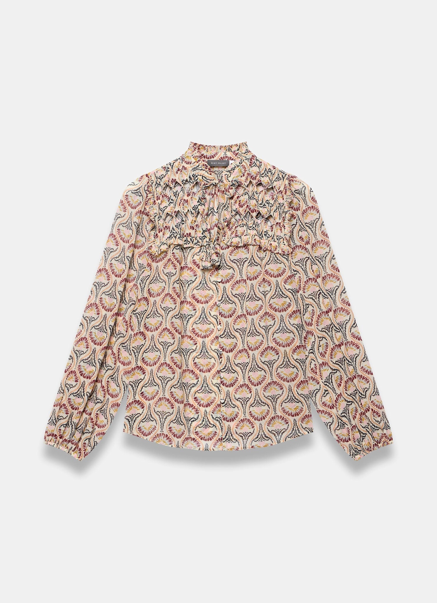 Brown Floral Print Blouse