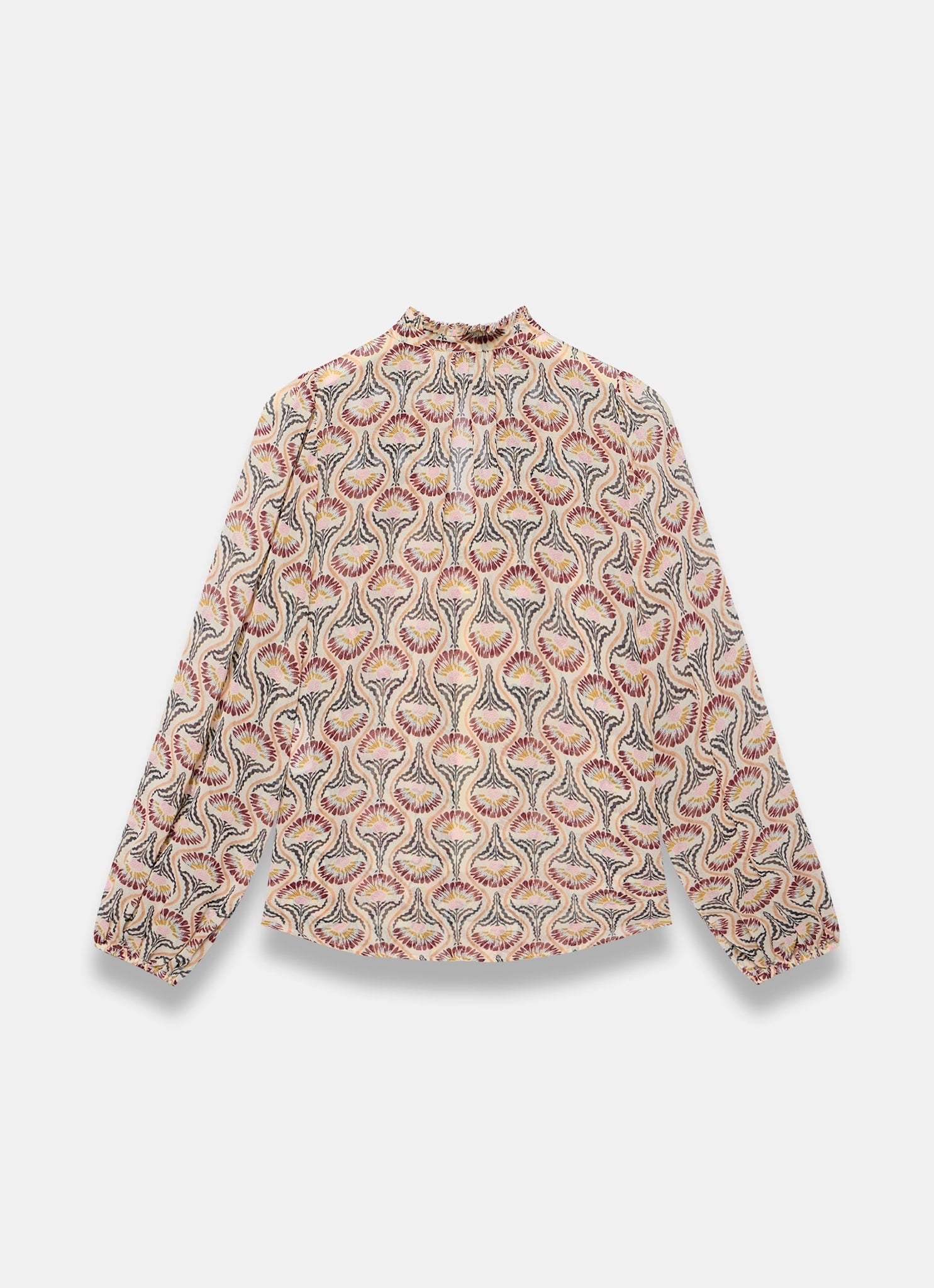Brown Floral Print Blouse