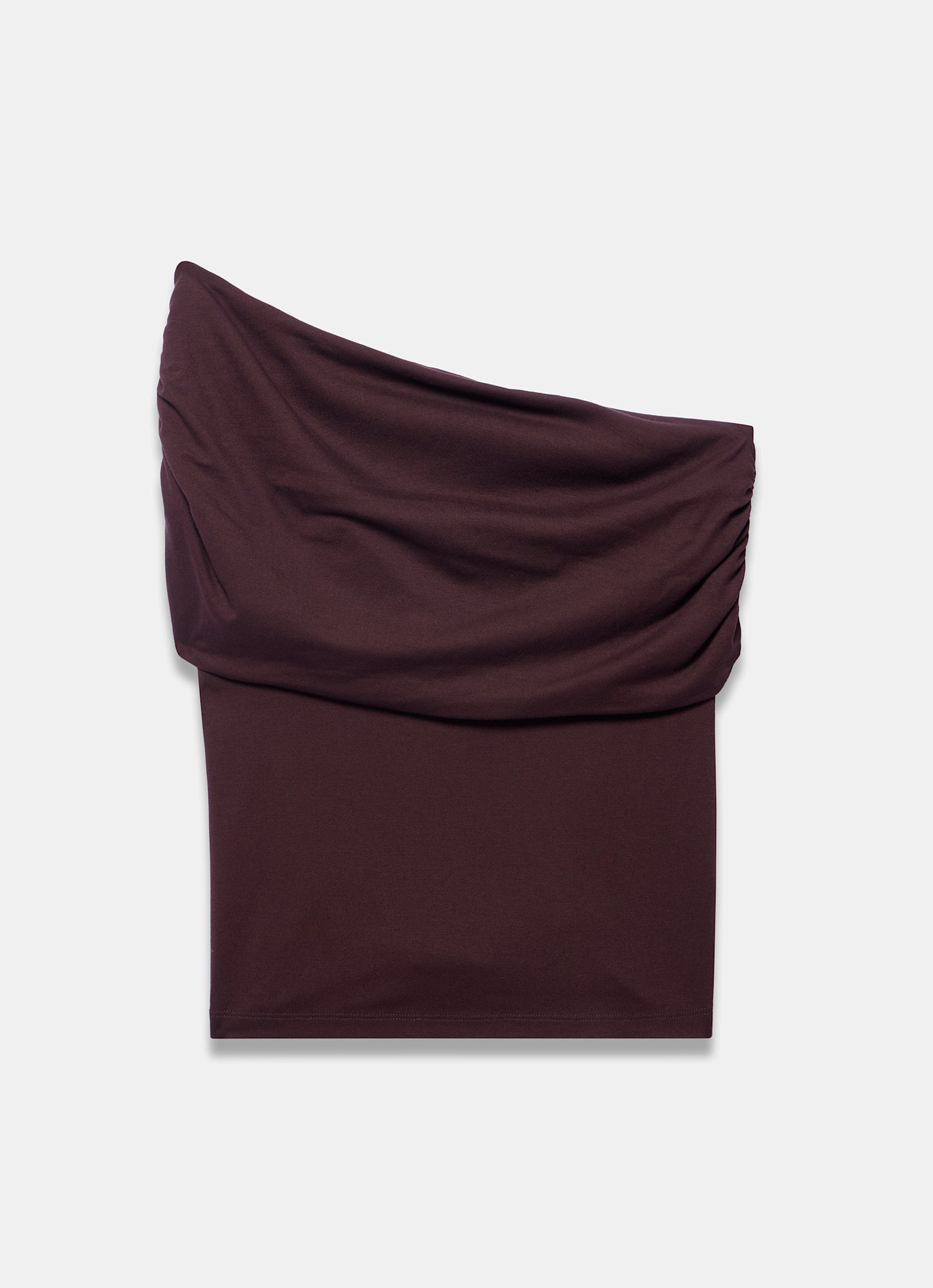Brown One Shoulder Drape Top