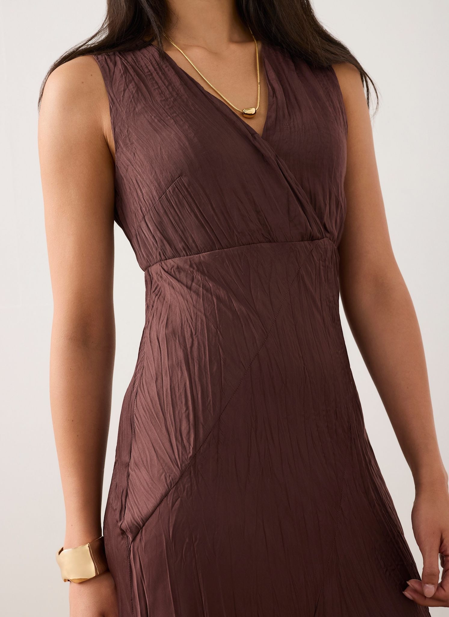 Burgundy Crinkle Maxi Dress