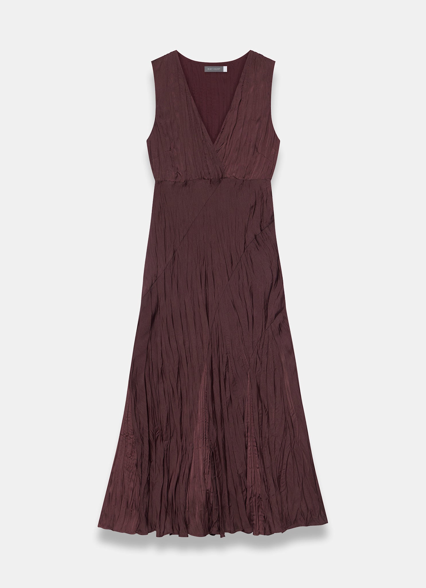 Burgundy Crinkle Maxi Dress