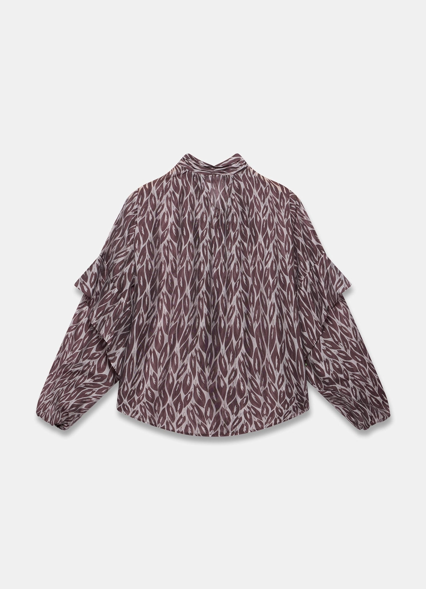 Burgundy Leaf Print Blouse