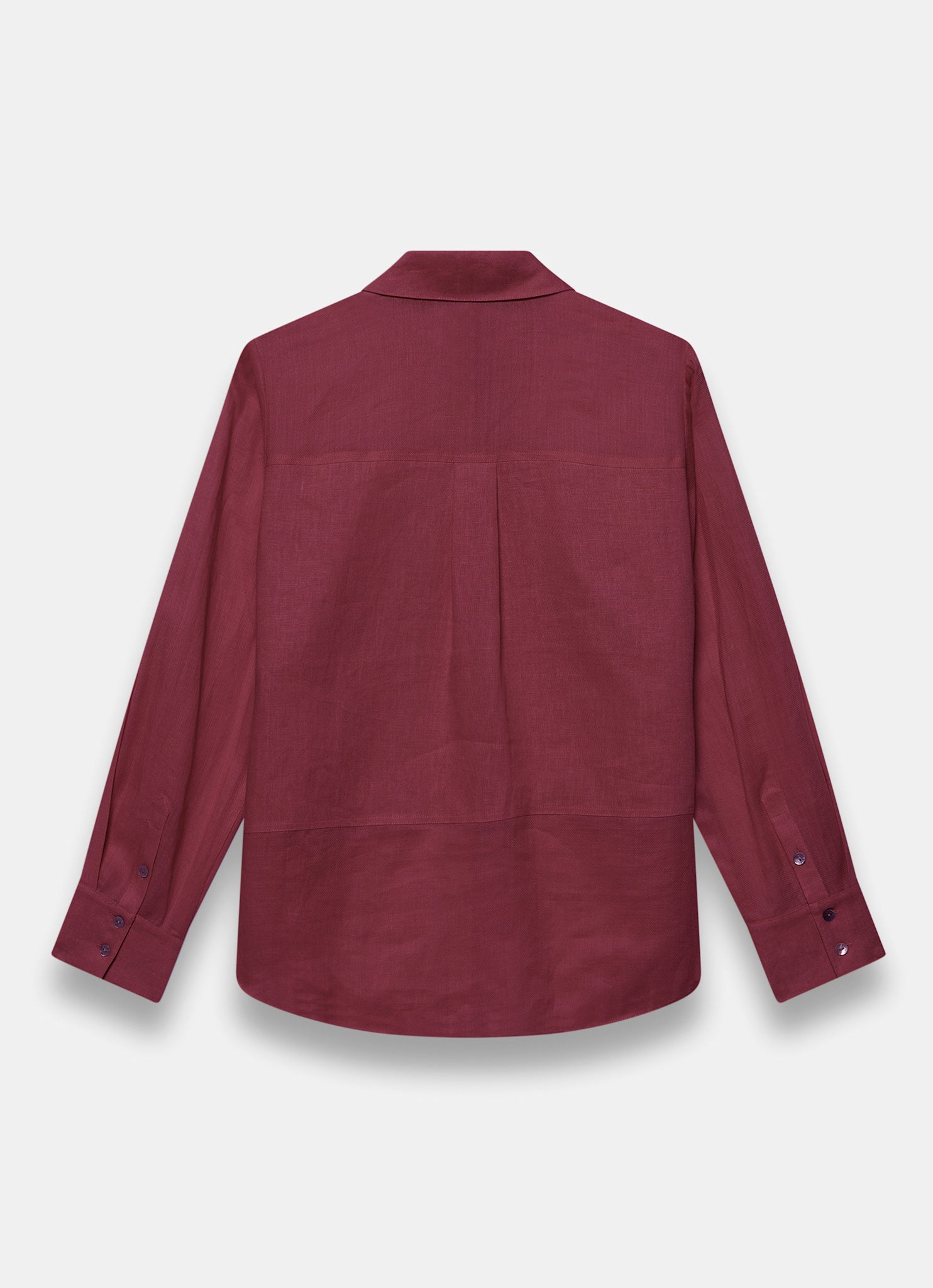 Burgundy Linen Blend Shirt