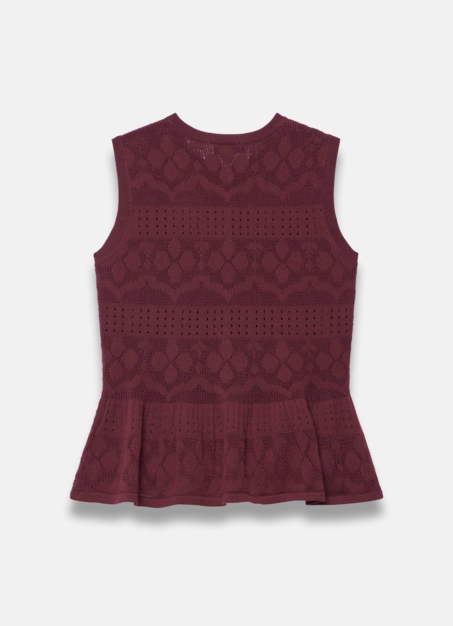 Burgundy Peplum Knit Top